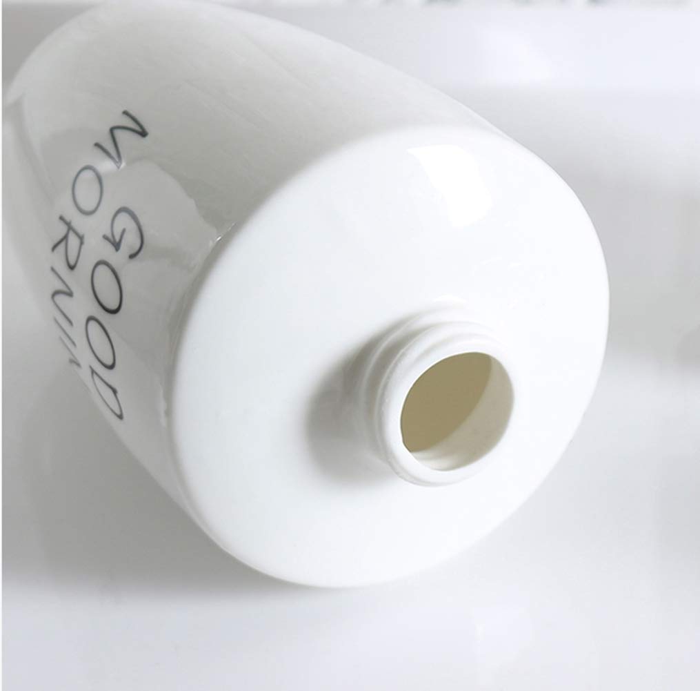 White Ceramic Dish Soap Dispenser Pump Bottle for Kitchen & Bathroom - Perfect for Sink Countertop, Dishwashing Liquid Storage & Hand Soap Dispenser