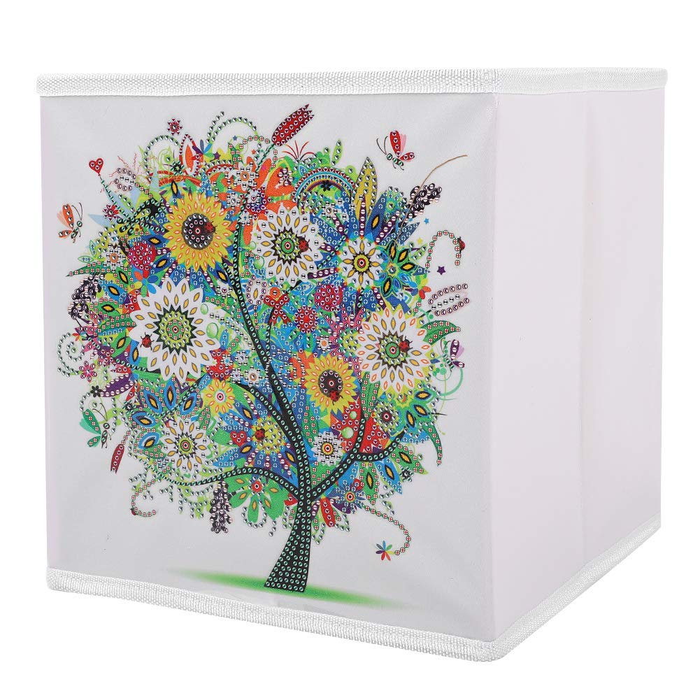 Natural PU Leather DIY Painting Tree Storage Box - Art Organizer for Kids & Adults | Perfect for Thanksgiving, Home Decor & Craft Supplies Organization