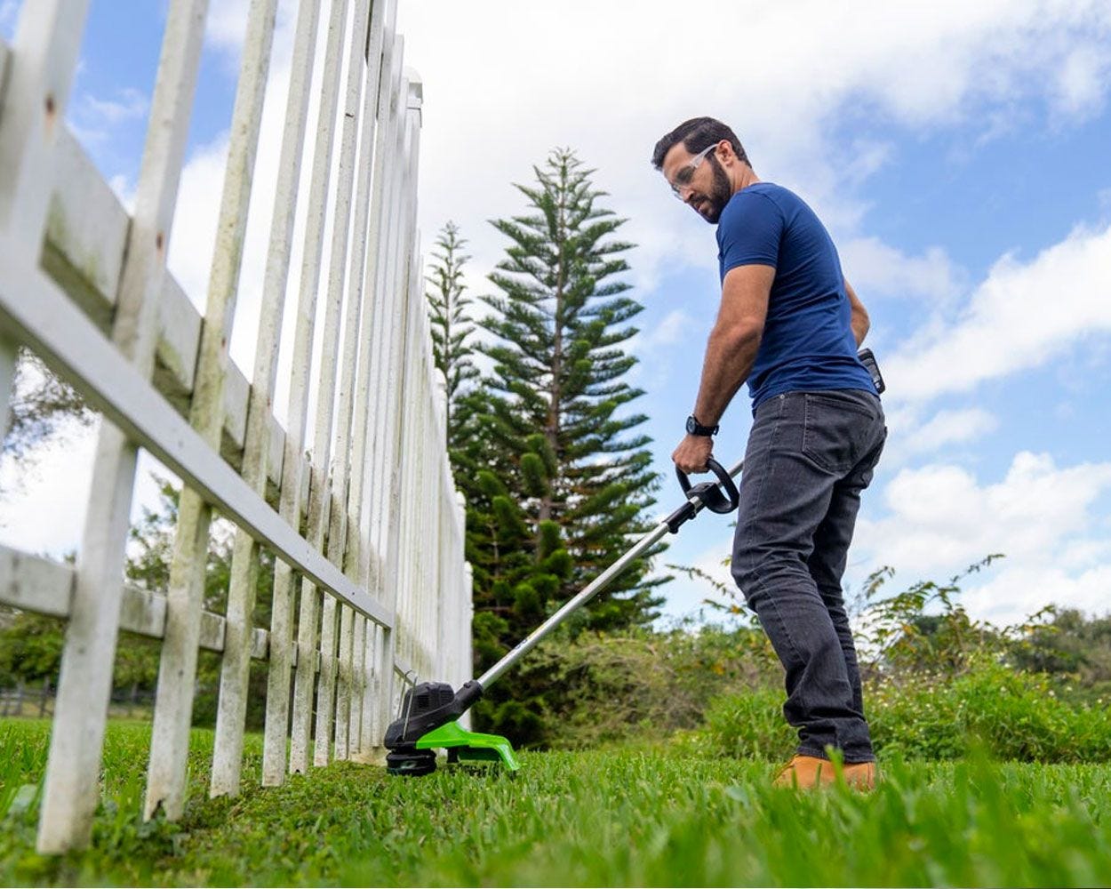 48V (2x24V) 15-Inch Cordless Battery TORQDRIVE™ String Trimmer Combo Kit with 24V 320 CFM Blower & 24V 22-Inch Hedge Trimmer - Includes (2) 2.0Ah USB Batteries & Charger - Perfect for Lawn Care, Yard Maintenance, and Landscaping