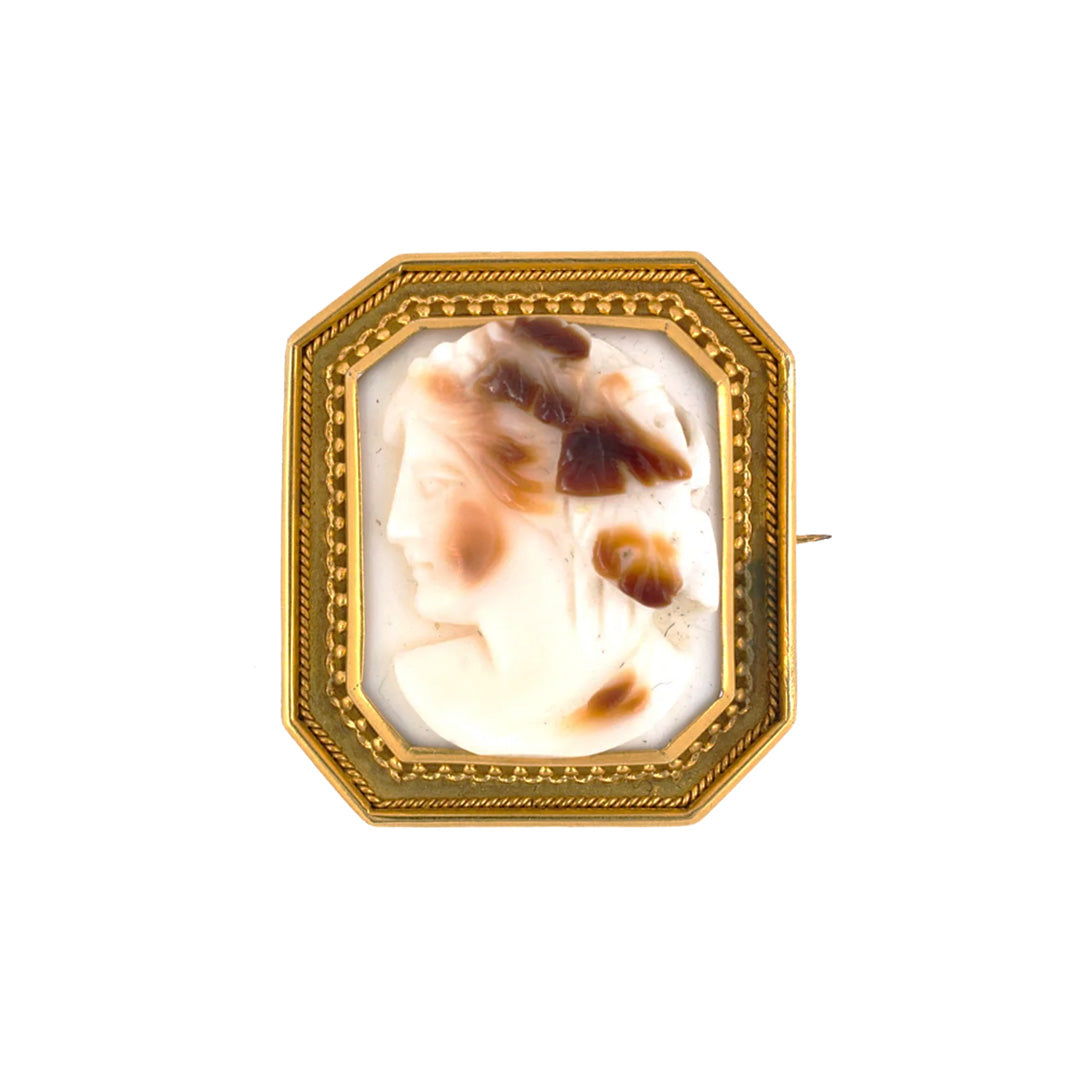 Antique Victorian Style Stone Cameo Brooch Pin - Vintage Jewelry for Women, Elegant Gift for Collectors - Perfect for Weddings, Parties & Special Occasions