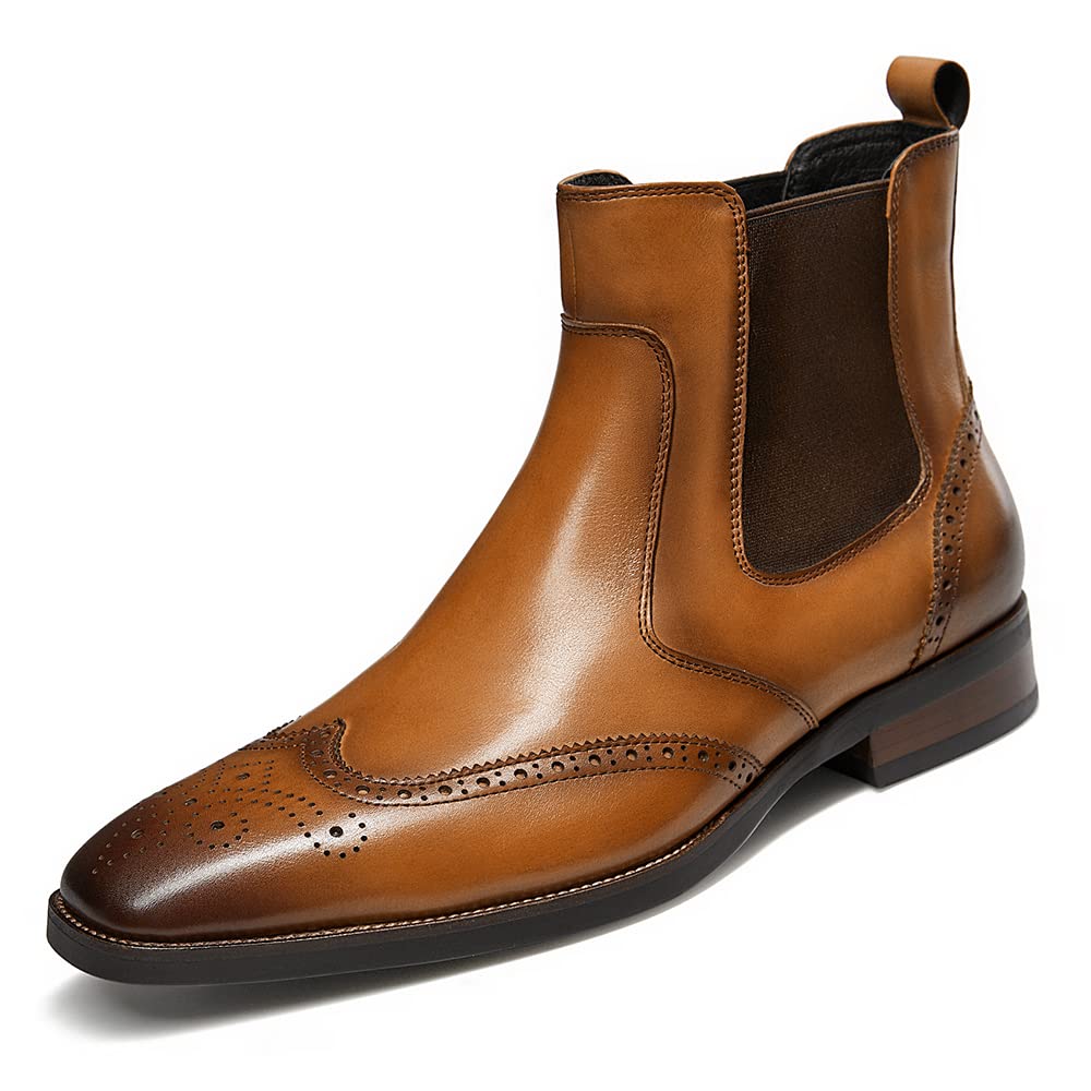 Men's Chelsea Boots - Genuine Leather Formal Dress Boots for Business, Office & Casual Wear | Slip-On Ankle Boots for Men