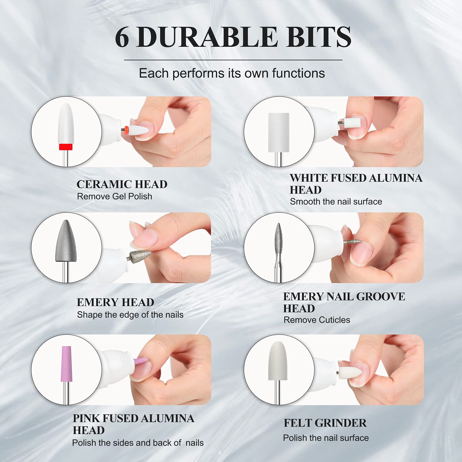 TOUCHBeauty Cordless Electric Nail Drill Machine - Professional Acrylic Nail Kit with Portable Nail File & Polishing Tool for Manicure Pedicure | Perfect for Home Salon & DIY Nail Care | Gift for Nail Lovers