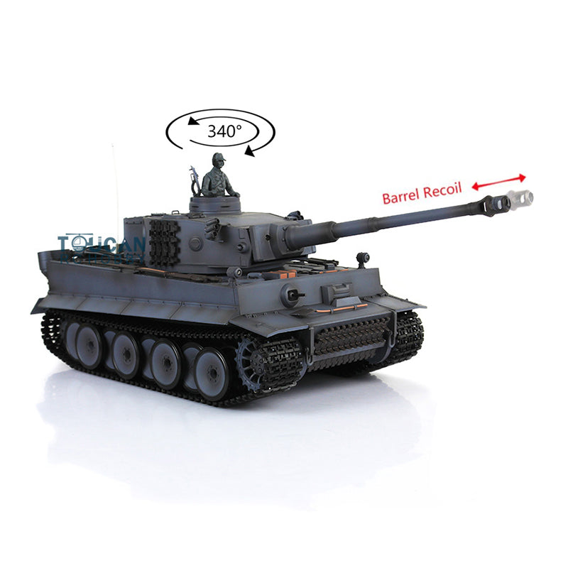 2.4GHz Henglong 1/16 Scale German Tiger I RC Tank - RTR Plastic Model with BB Shooting, Smoke Effect, Sound & Recoil (Item 3818-7.0) | Perfect for Military Enthusiasts, Collectors & Battle Reenactments