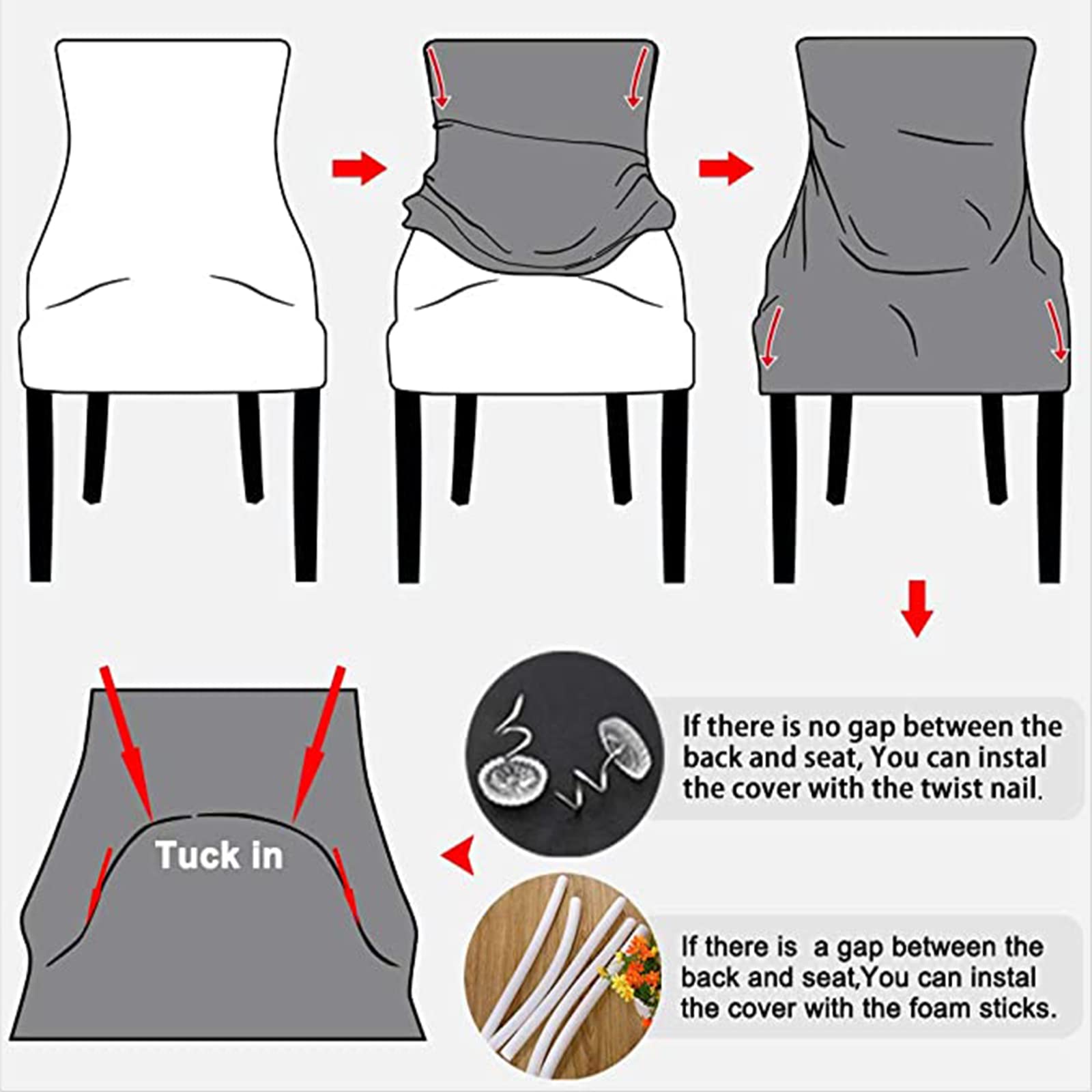 Velvet Plush Dining Chair Covers - High Stretch Fit Wingback Side Chair Slipcovers - Washable Soft Spandex Reusable Armchair Protector (Set of 4, Black) for Living Room, Dining Room, and Office Decor