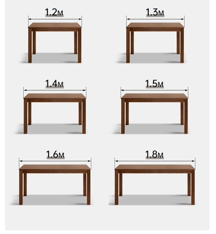 Solid Oak Wood Nordic Style Dining Table - Modern Farmhouse Kitchen Furniture for Dining Room & Small Space