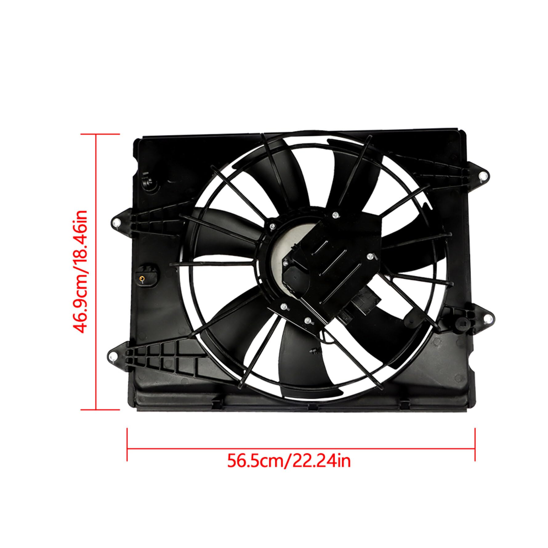 2016-2021 Honda Civic DX/LX/SE/EX/Sport Engine Radiator Condenser Cooling Fan Assembly - HO3115174 190155BAA01 Replacement Part - 12V Black - Perfect for Engine Overheating Prevention & Summer Driving