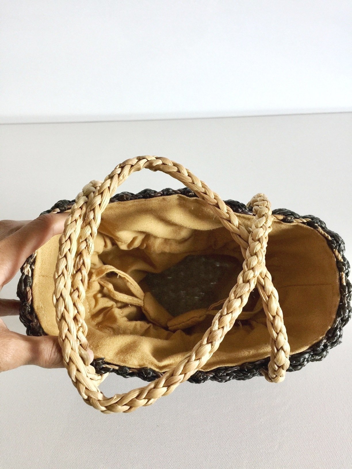 Handwoven Mini Straw Tote Bag - Navy Blue Beach Basket Purse for Women | Summer Beach Accessories, Picnic, Shopping & Vacation Essentials