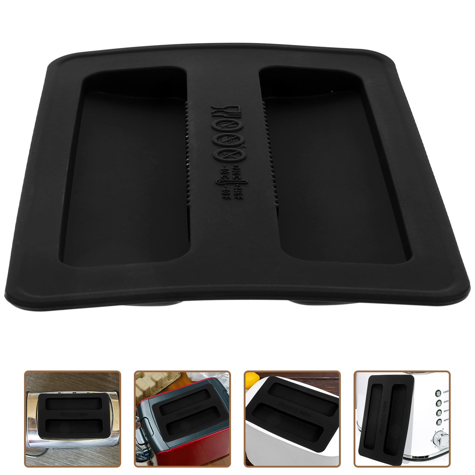 Cabilock 2 Slice Bread Toaster Cover - Silicone Dust Protection for Toaster & Bread Maker - Heat Resistant Appliance Cover - Perfect for Kitchen Countertop & Breakfast Station (Black)