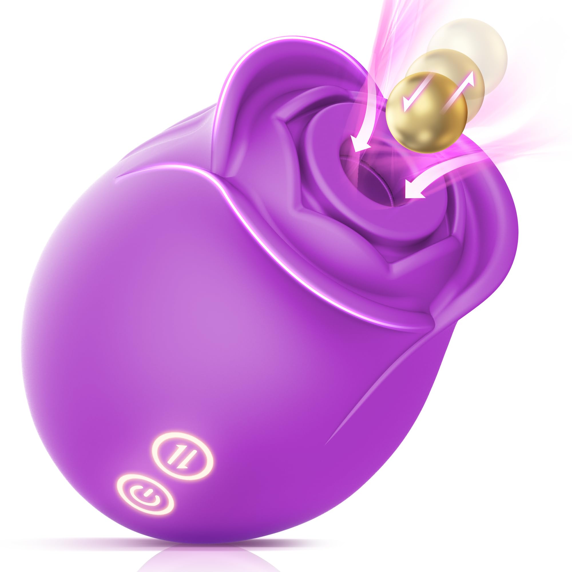 Premium Rose Dildo Vibrator - 18 Powerful Sucking & Vibration Modes for Women, Clitoral & Nipple Stimulation | G-Spot Vibrator for Couples Play | Waterproof Adult Toy for Solo & Partner Use in Bedroom, Travel & Romantic Nights