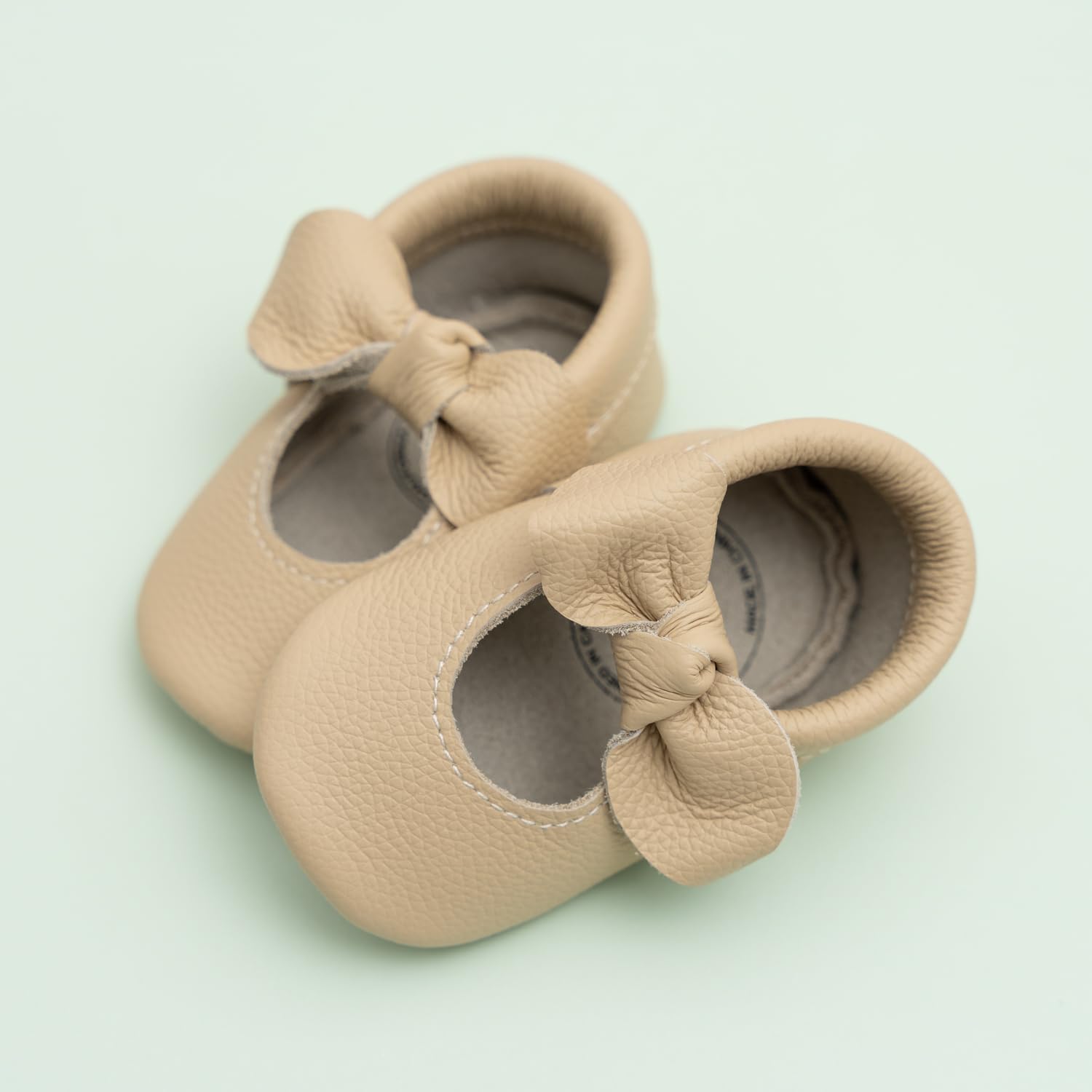 BirdRock Baby Bow and Knot Moccasins - Genuine Leather Baby Girl Shoes for Newborn to 24 Months | Soft First Walkers for Special Occasions & Everyday Wear