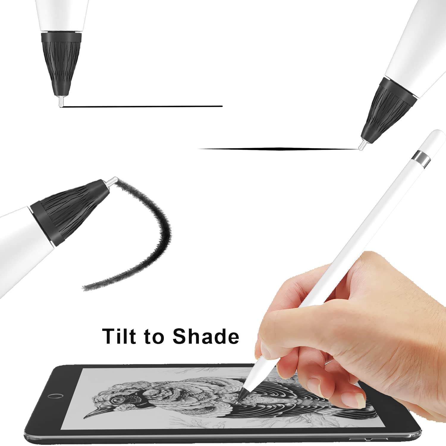 Upgraded Apple Pencil Tips for iPad Pro 1st/2nd Gen - Noiseless & Durable - for Drawing & Writing