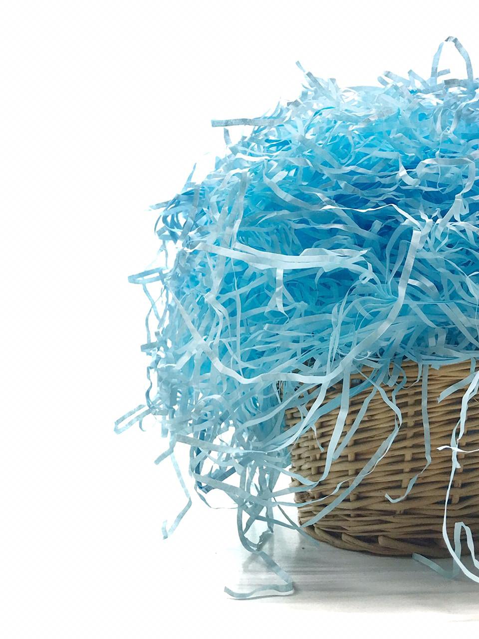 Eco-Friendly Sky Blue Shredded Crinkle Paper Strips - 100g for Diwali Tray Decorations, Gift Box Fillers, Wedding & Birthday Party Decor | Sustainable Craft Supplies for DIY Projects, Home Decor, and Festive Celebrations