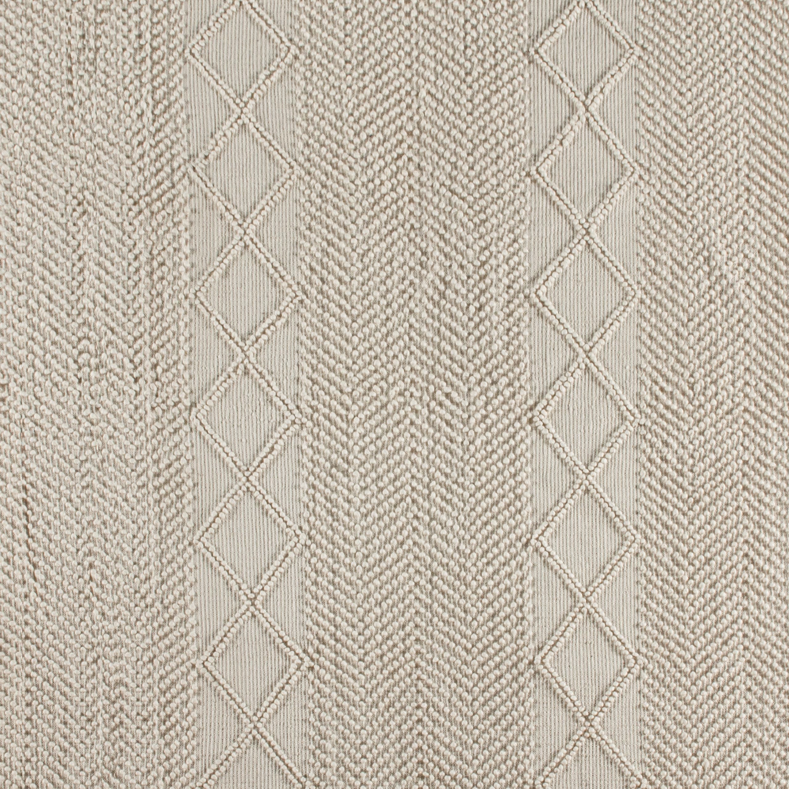 EMMA + OLIVER 8' x 10' Handwoven Geometric Area Rug - Triple Blend White & Ivory - Perfect for Living Room, Bedroom or Office Decor