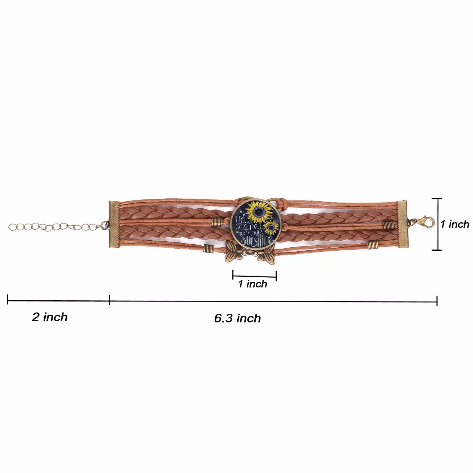 Boho Sunflower Leather Bracelet for Women - Bohemian Handmade Jewelry Gift for Wife, Daughter, Mom, Teens | Friendship, Birthday, Anniversary Present | Perfect for Summer Festivals, Beach Outings & Boho Chic Style