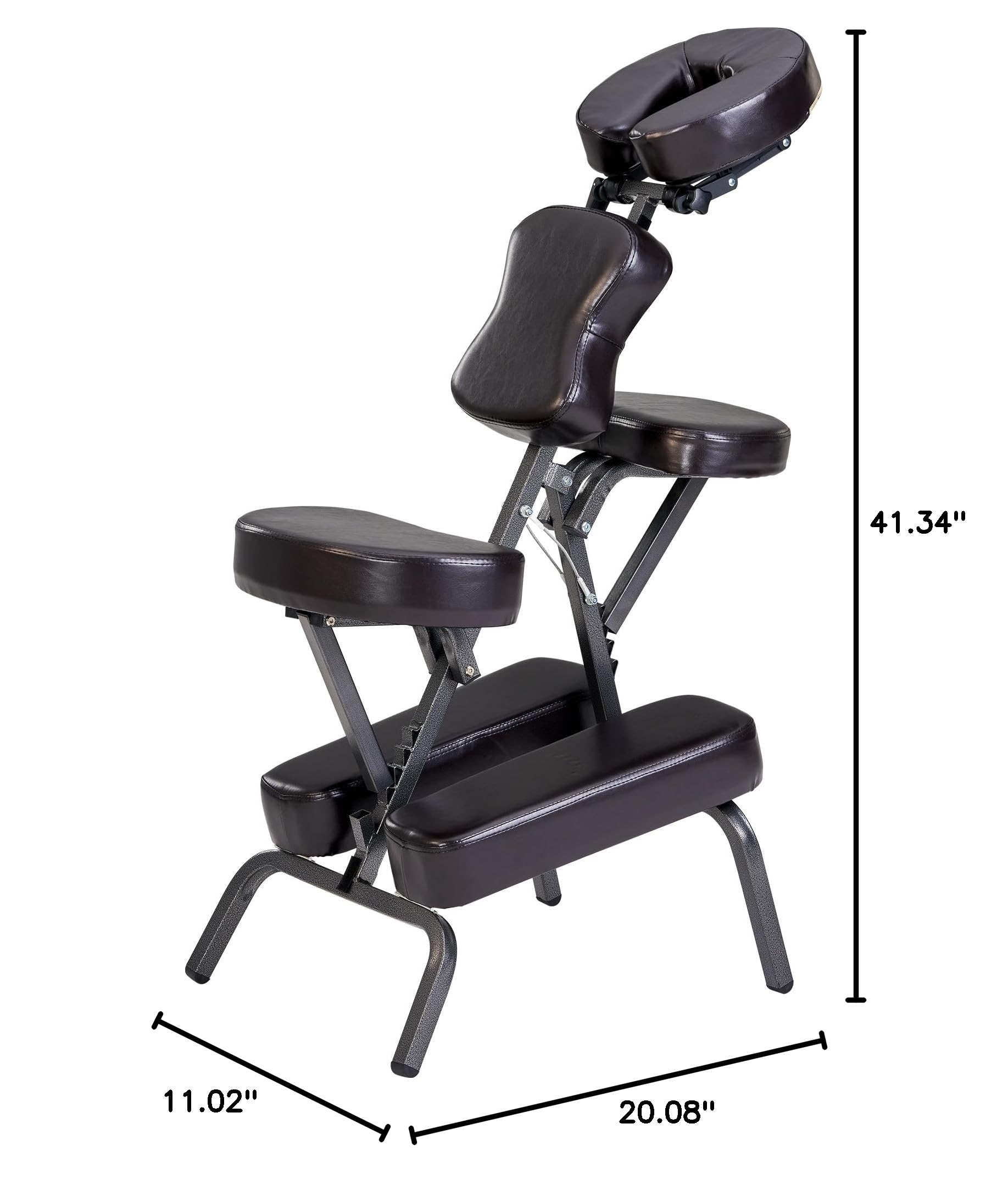 Master Massage Bedford Portable Massage Chair - Lightweight Folding Massage Table with Carrying Bag - Adjustable Tattoo Height & Face Cradle - Perfect for Home Spa, Professional Massage Therapy & Tattoo Parlors (Coffee Brown)