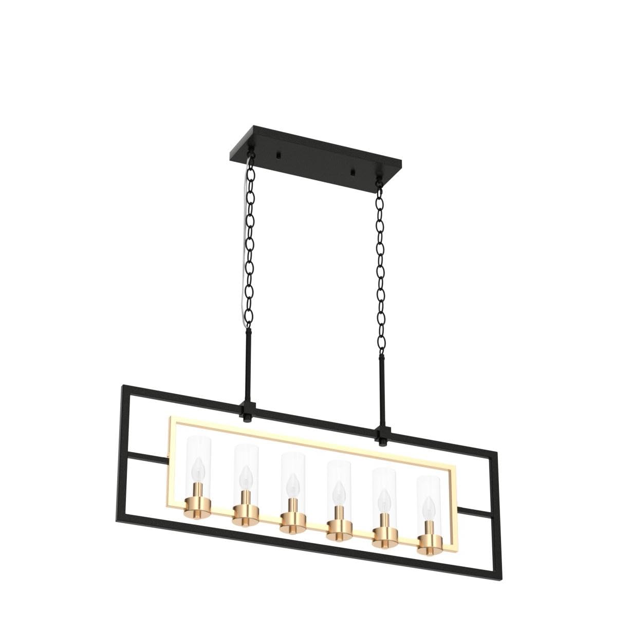 Modern Black Gold Chandelier - 37.5