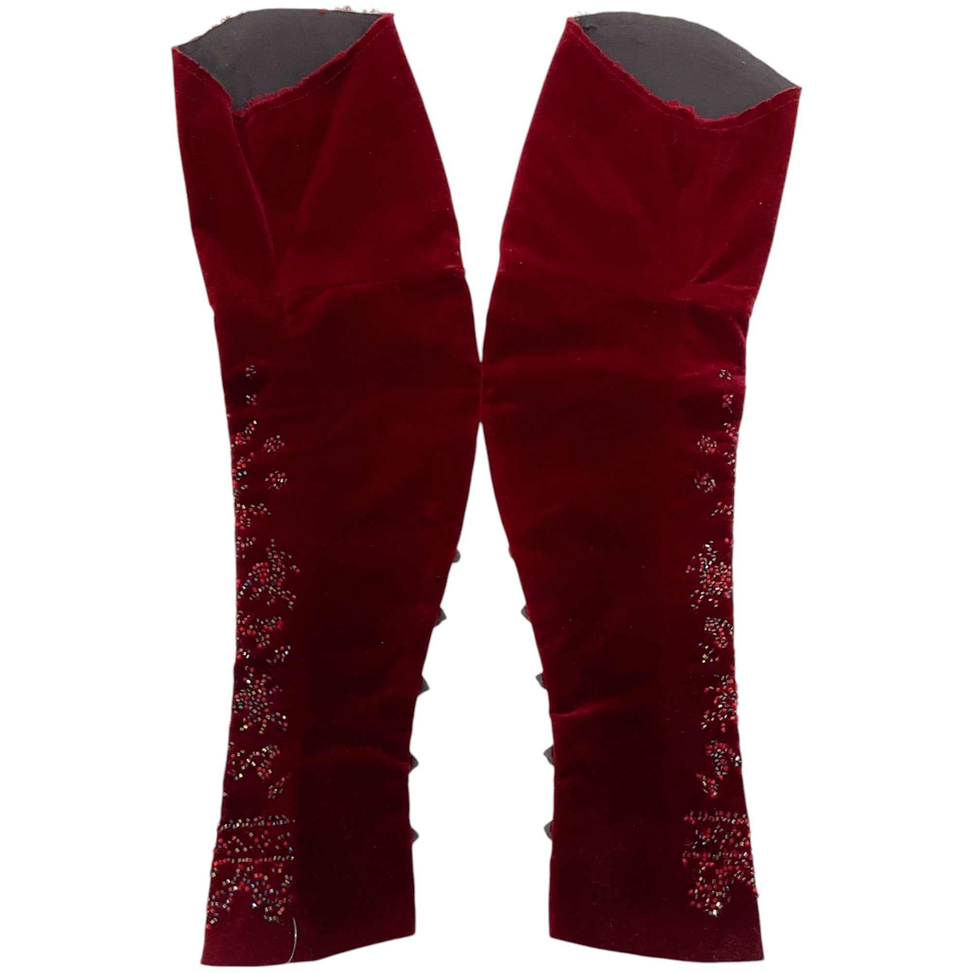 Dries van Noten Red Velvet Beaded Sleeves Blouse - Elegant Women's Fashion Top for Parties & Evening Events
