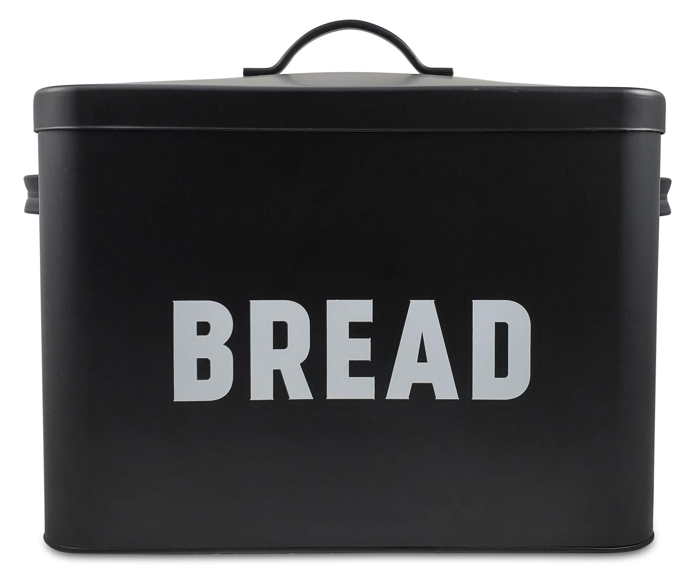 Premium Black Metal Bread Box - Airtight Food Storage Container for Kitchen & Pantry Organization | Perfect for Keeping Bread Fresh, Storing Cookies, Crackers & More