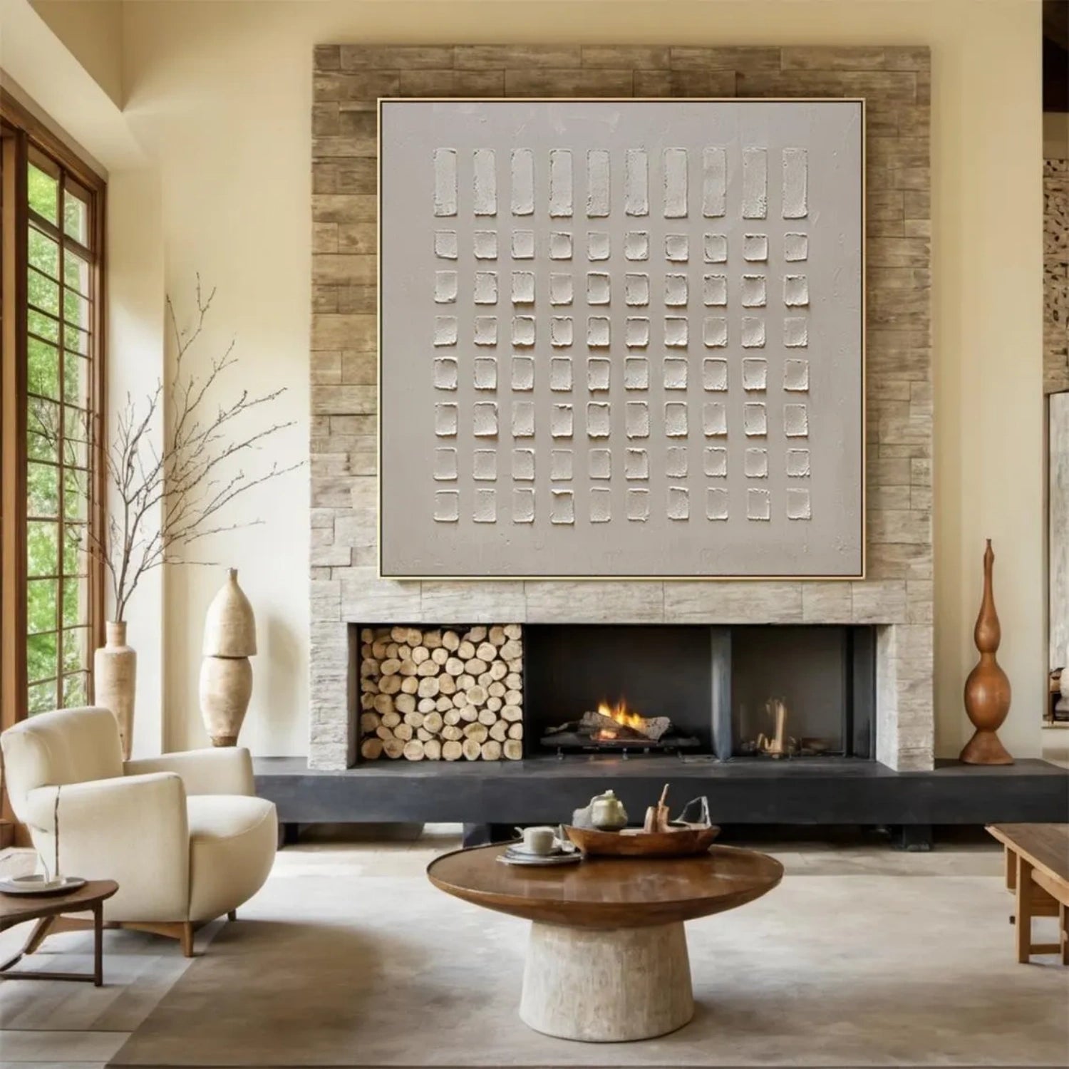 Beige & Brown Abstract Wall Art Print #BB125 - Modern Home Decor for Living Room, Bedroom & Office