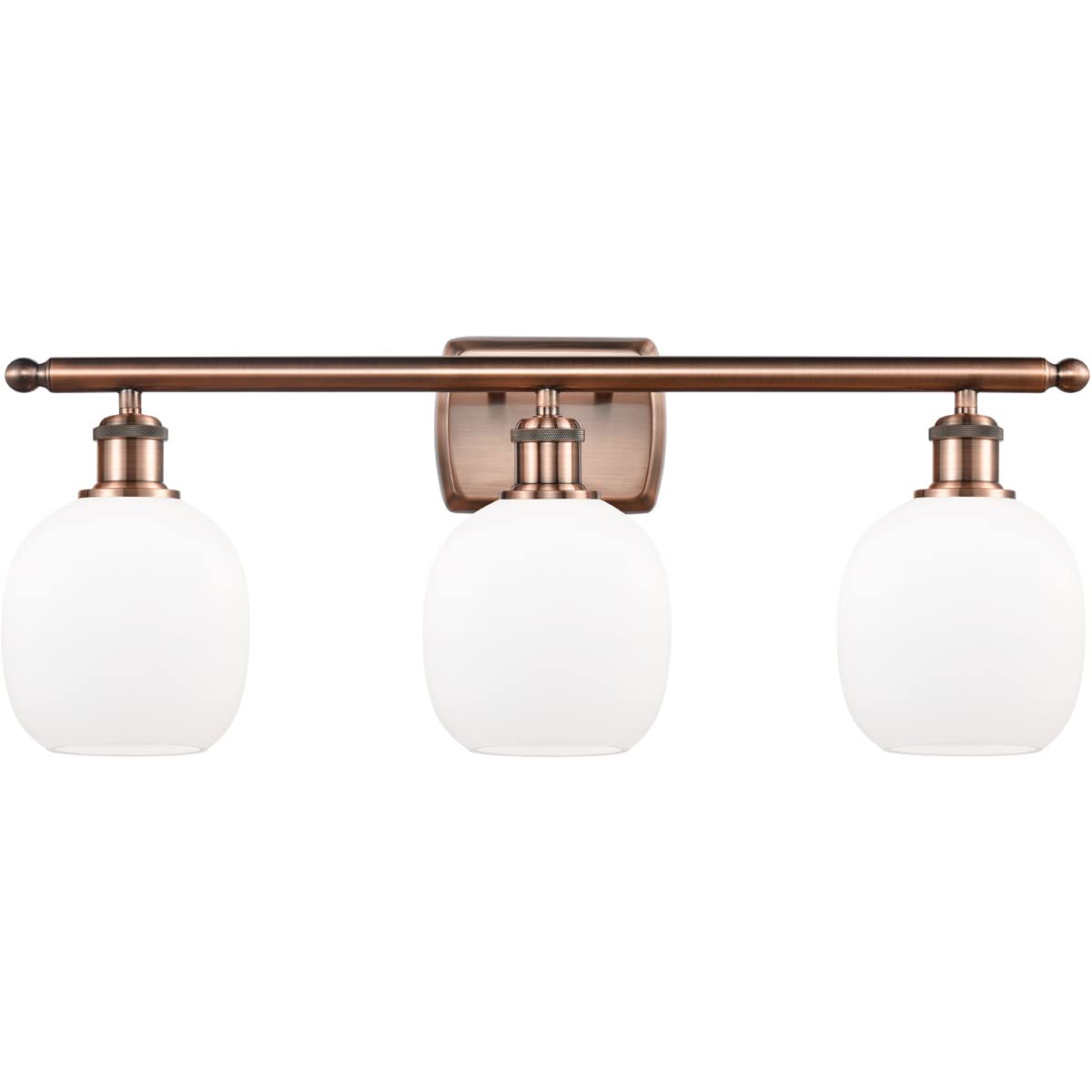 Innovations 516-3W-AC-G101-LED Belfast 3 Light Bathroom Vanity Fixture - Ballston Collection in Antique Copper - Perfect for Bathroom, Powder Room & Master Suite Lighting
