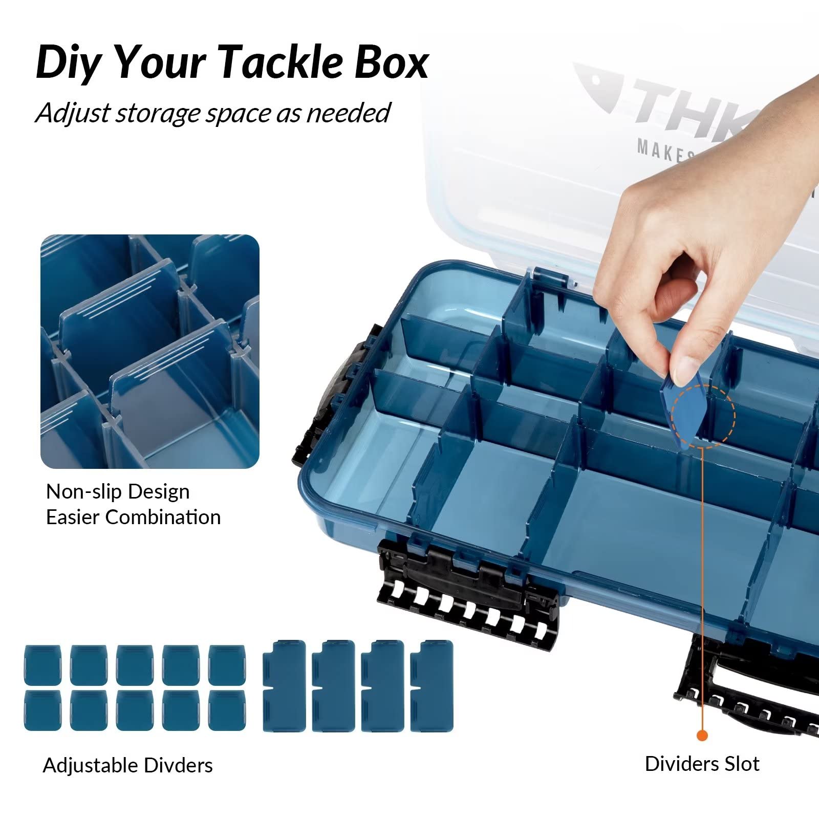 THKFISH 3600/3700 Waterproof Floating Fishing Tackle Box - 2-Piece Set for Lures & Baits | Ideal for Freshwater & Saltwater Fishing, Kayak & Boat Trips