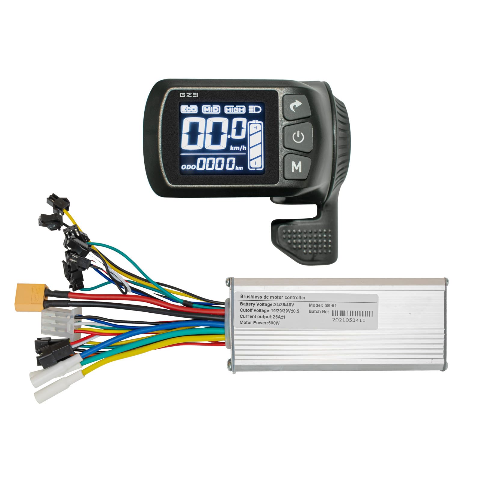 24V 36V 48V 500W 25A Brushless Motor Controller Kit with LCD Display for Electric Bikes & Scooters - BLDC Speed Controller for Commuting, Leisure Riding & Off-Road Adventures