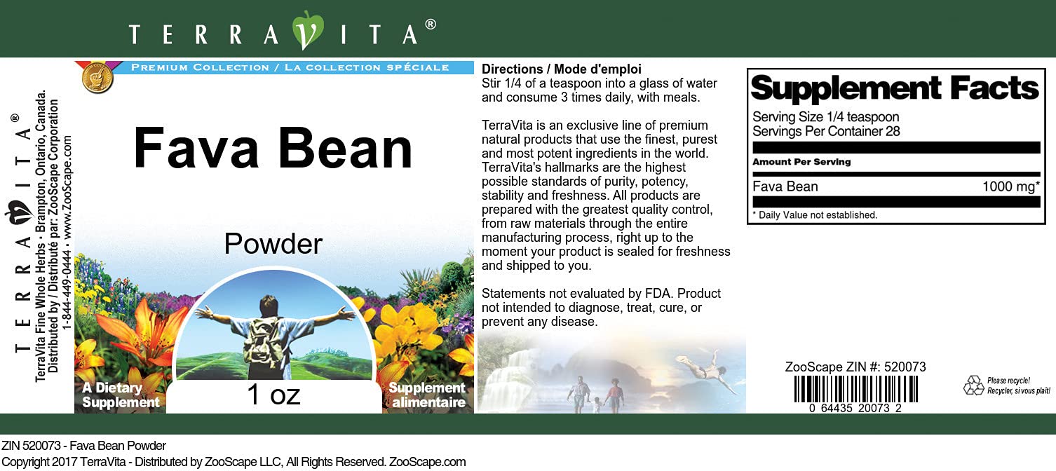 Organic Fava Bean Powder 1 oz | Gluten-Free, Non-GMO | Perfect for Baking, Smoothies & Vegan Recipes | ZIN: 520073