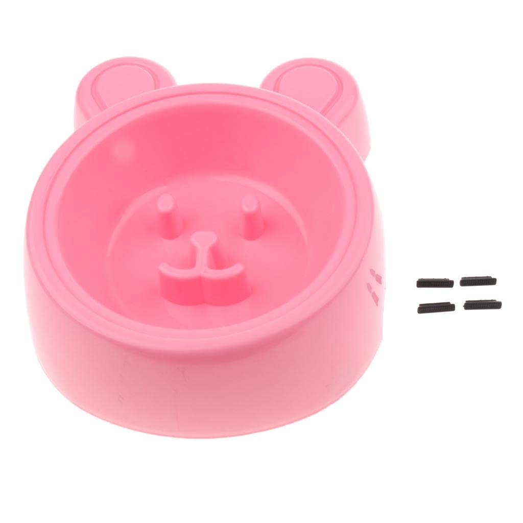 UJEAVETTE Slow Feeder Bowl for Dogs, Cats & Rabbits - Anti-Gulping Pet Food Dish for Healthy Eating - Pink - Perfect for Fast Eaters & Portion Control at Mealtime