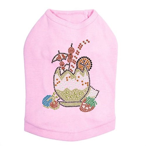 Tropical Coconut Print Rhinestone Tank Top for Women - Summer Beach Party, Cocktail Dress, Casual Wear - Multiple Colors Available