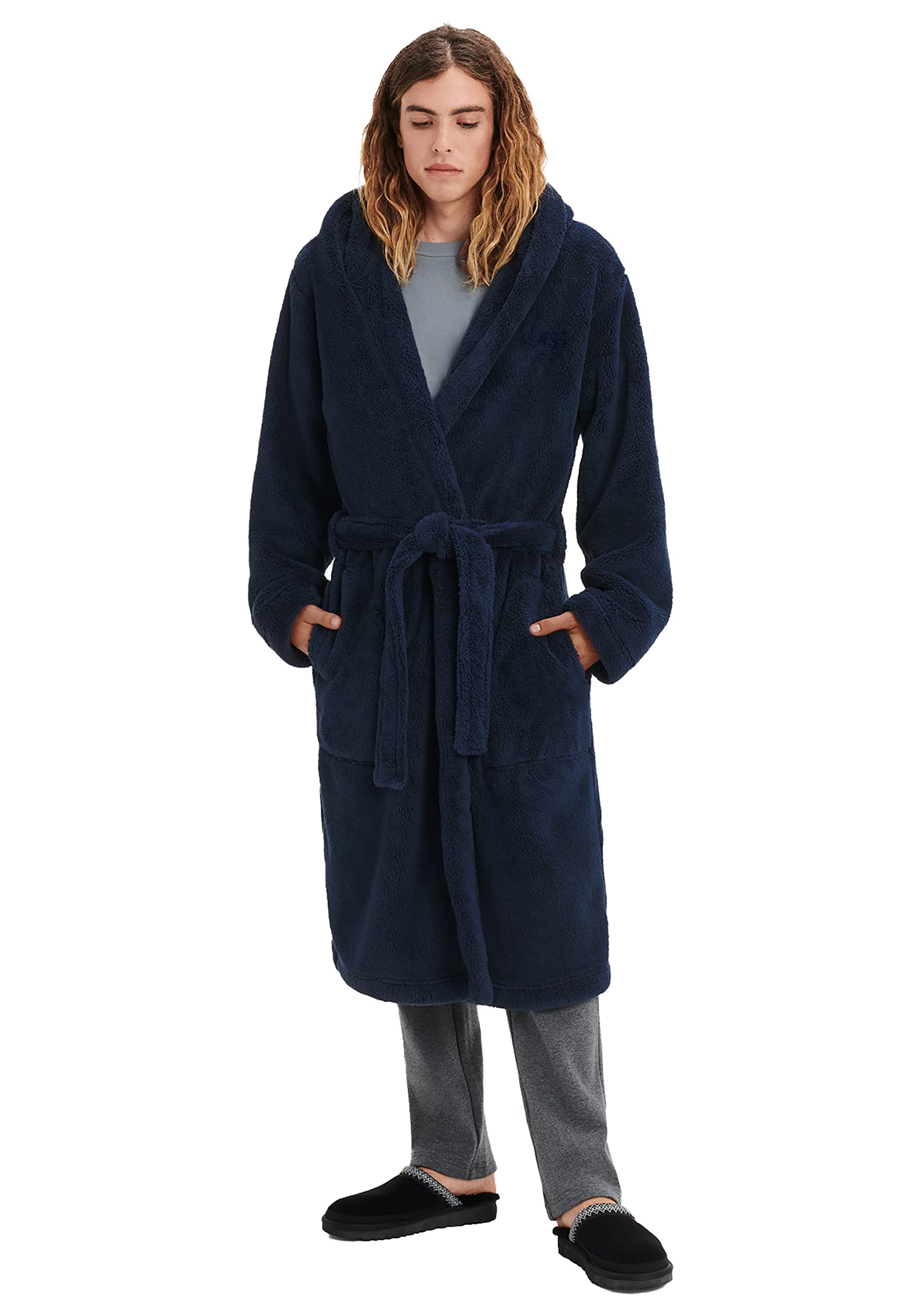 UGG Men's Beckett Robe - Premium Plush Fleece Bathrobe for Men | Soft & Cozy Loungewear for Home, Spa & Relaxation