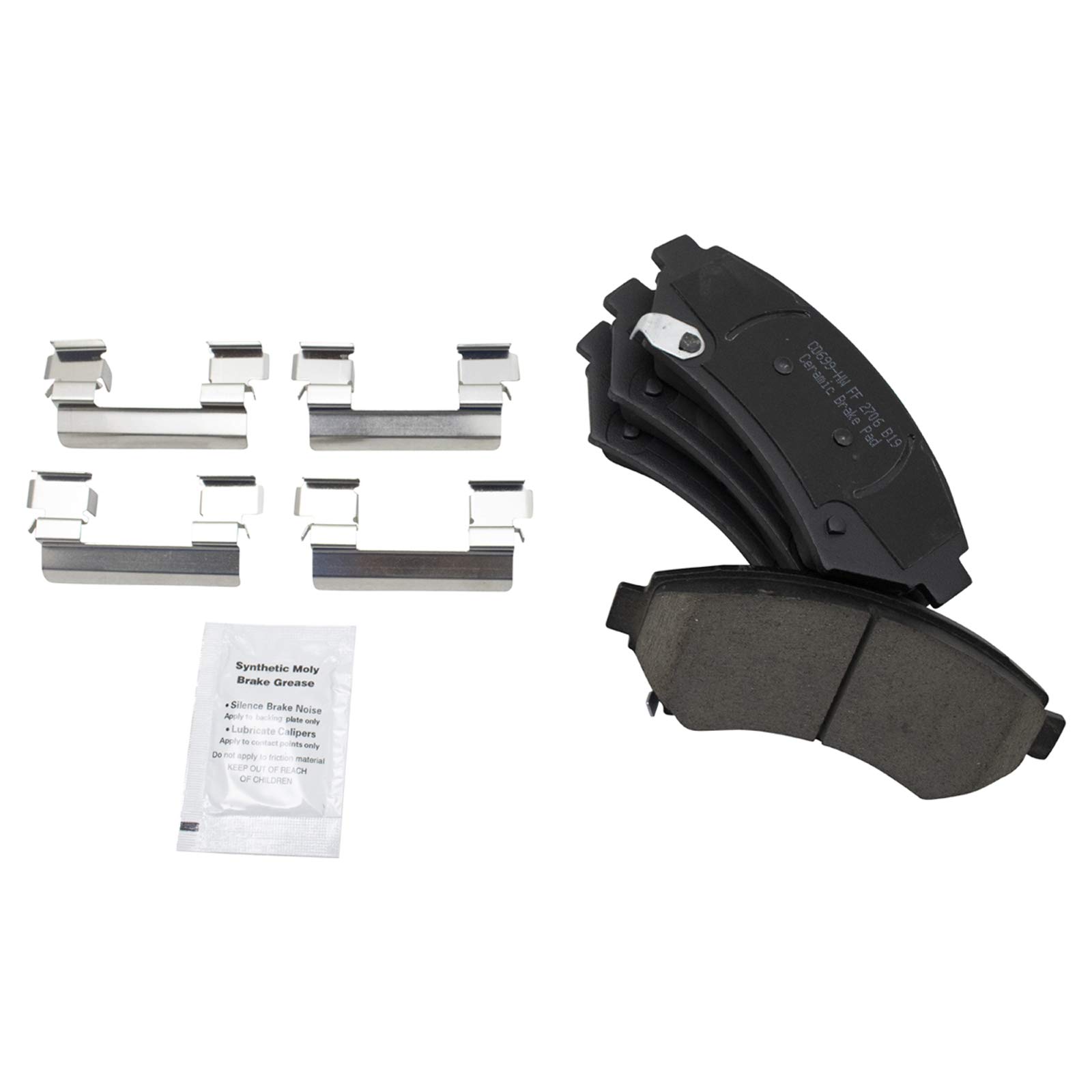 TRQ Wheel Hub Ceramic Brake Pad Rotor Kit with High-Performance Brake Chemicals - Perfect for Smooth & Quiet Braking on Trucks, SUVs, and Performance Vehicles