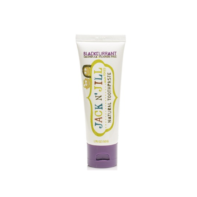 Jack & Jill Natural Toothpaste for Kids - 50g, Black Currant Flavor | Fluoride-Free, Organic & Safe for Toddlers | Perfect for Daily Brushing & Travel