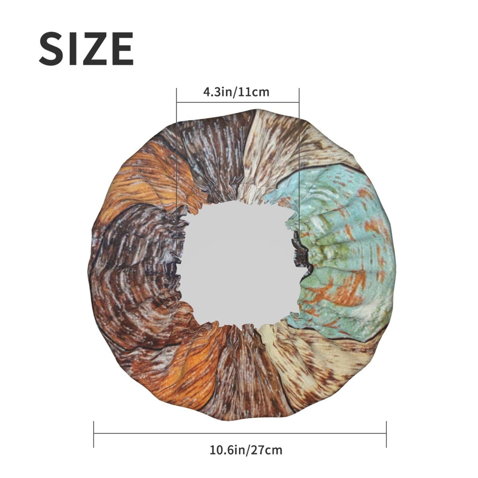 Vibrant Wooden Beads Shower Cap for Women - Reusable Waterproof Shower Hat with Double Layer Protection - Perfect for Bathing, Swimming & Hair Care Routines