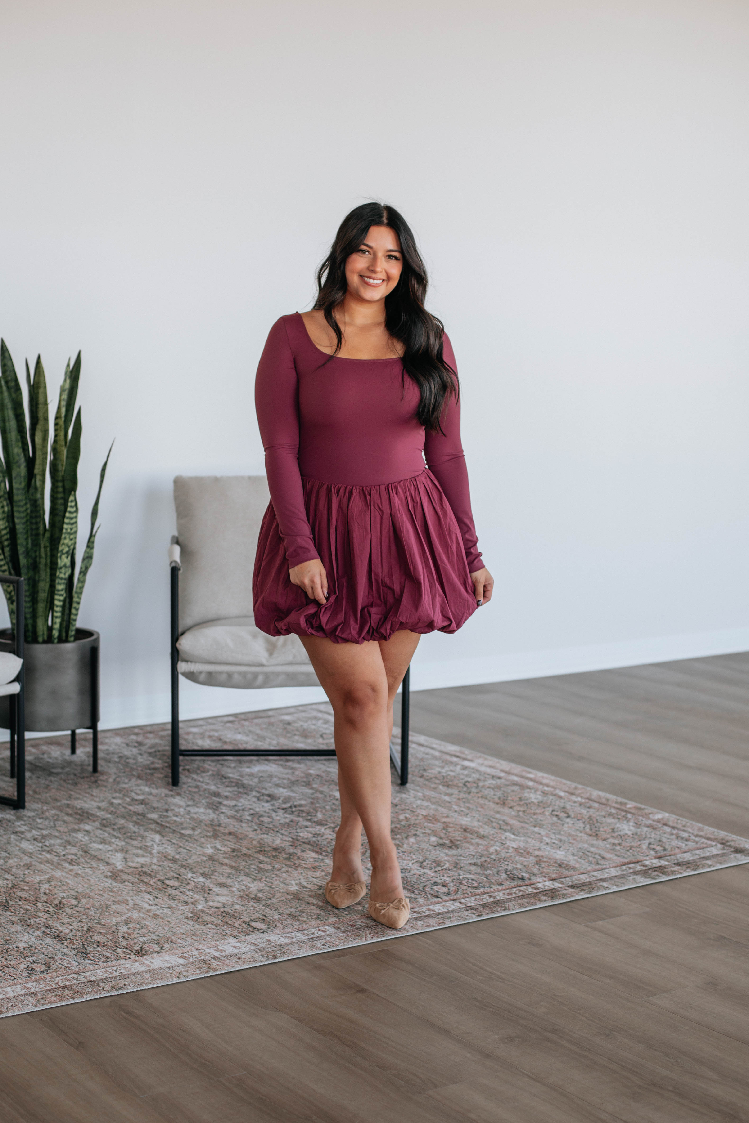 Call It Fate Dress in Wine Red - Elegant Women's Party & Evening Gown for Weddings, Dates & Special Occasions