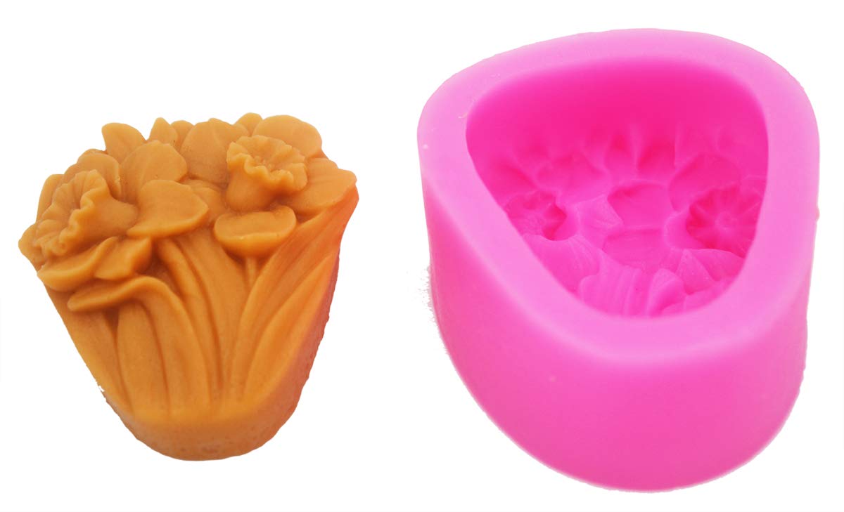 Premium Silicone Daffodil Flower Soap Molds - DIY Handmade Soap Making Kit for Bath Bombs, Candles & Crafts - Perfect for Home Spa, Gifts & Wedding Favors