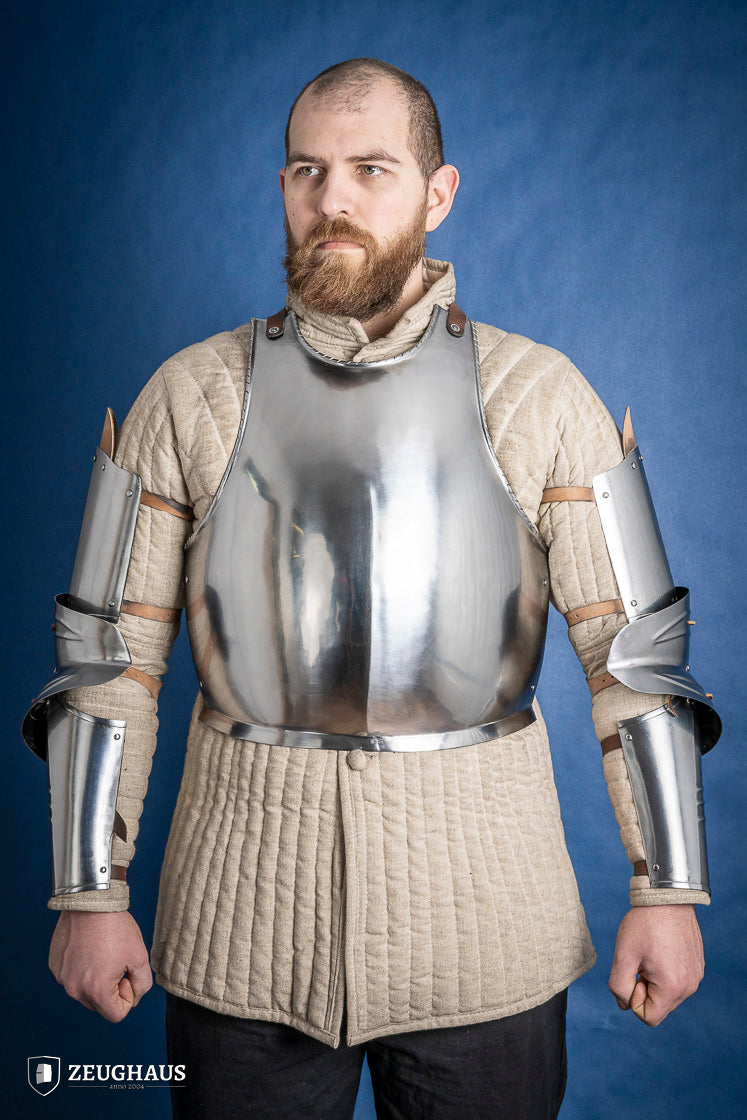 15th Century German Arm Armor - 1.2mm Polished Steel Medieval Gauntlet for LARP, Cosplay & Historical Reenactment