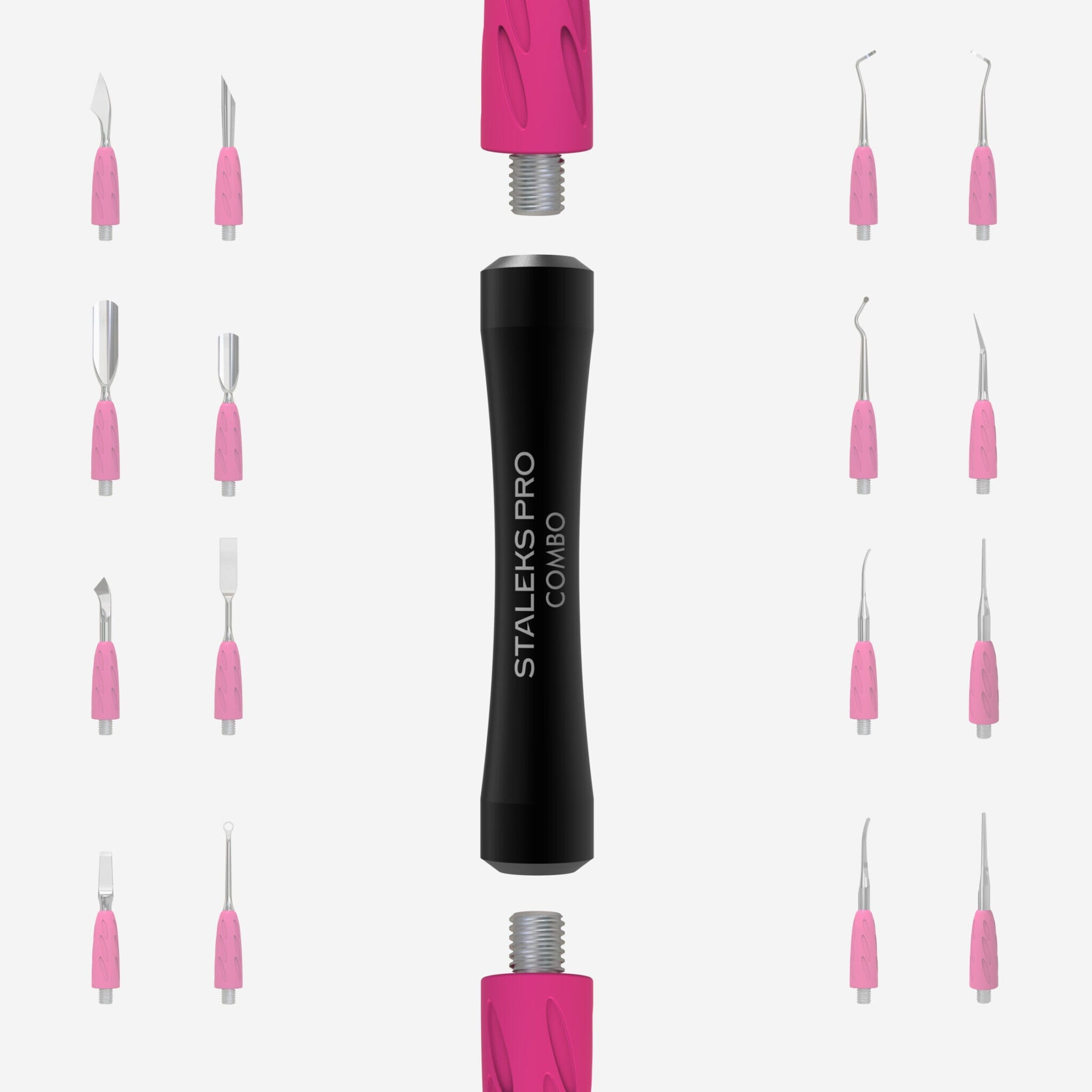 Staleks Black Combo UNIQ 10b Push Handle with Replaceable Working Parts - Perfect for Professional Nail Art & Salon Manicure Tools