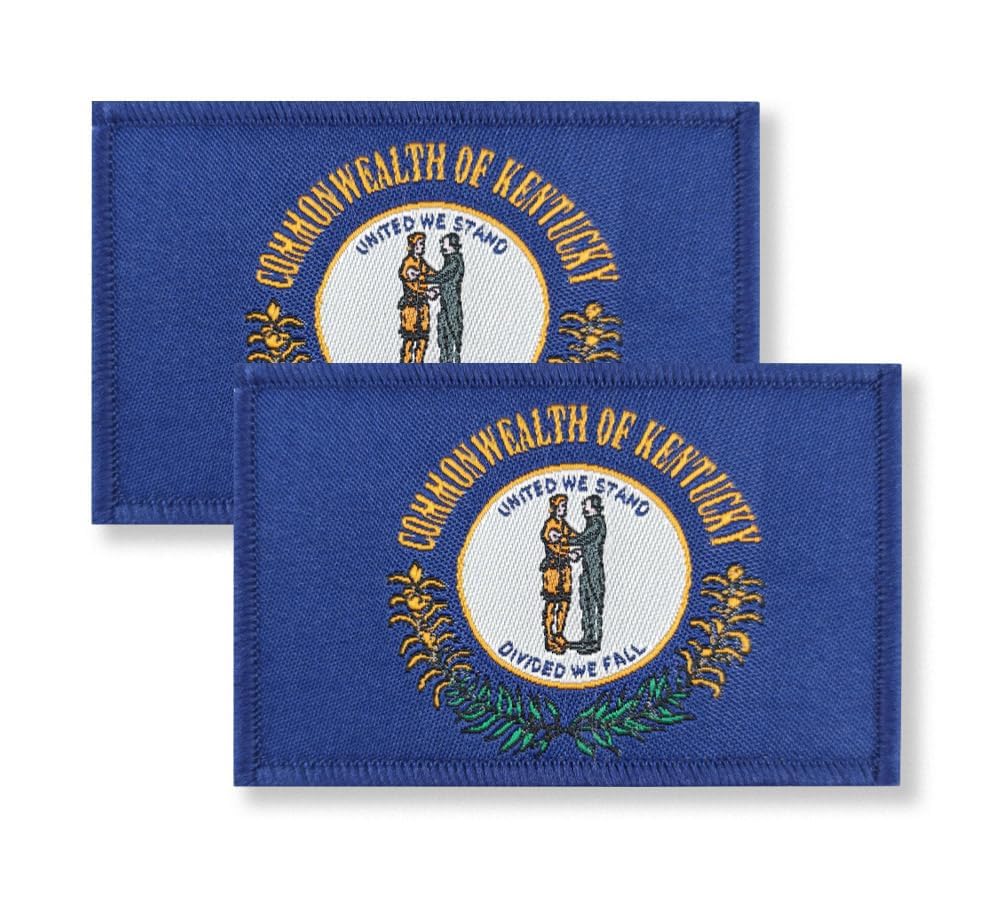 Kentucky State Flag Patch - 2 Pack Tactical Military Hook and Loop Fastener Patches for Uniforms, Jackets & Backpacks | Durable Embroidered Morale Badge for Army, Police & Outdoor Enthusiasts