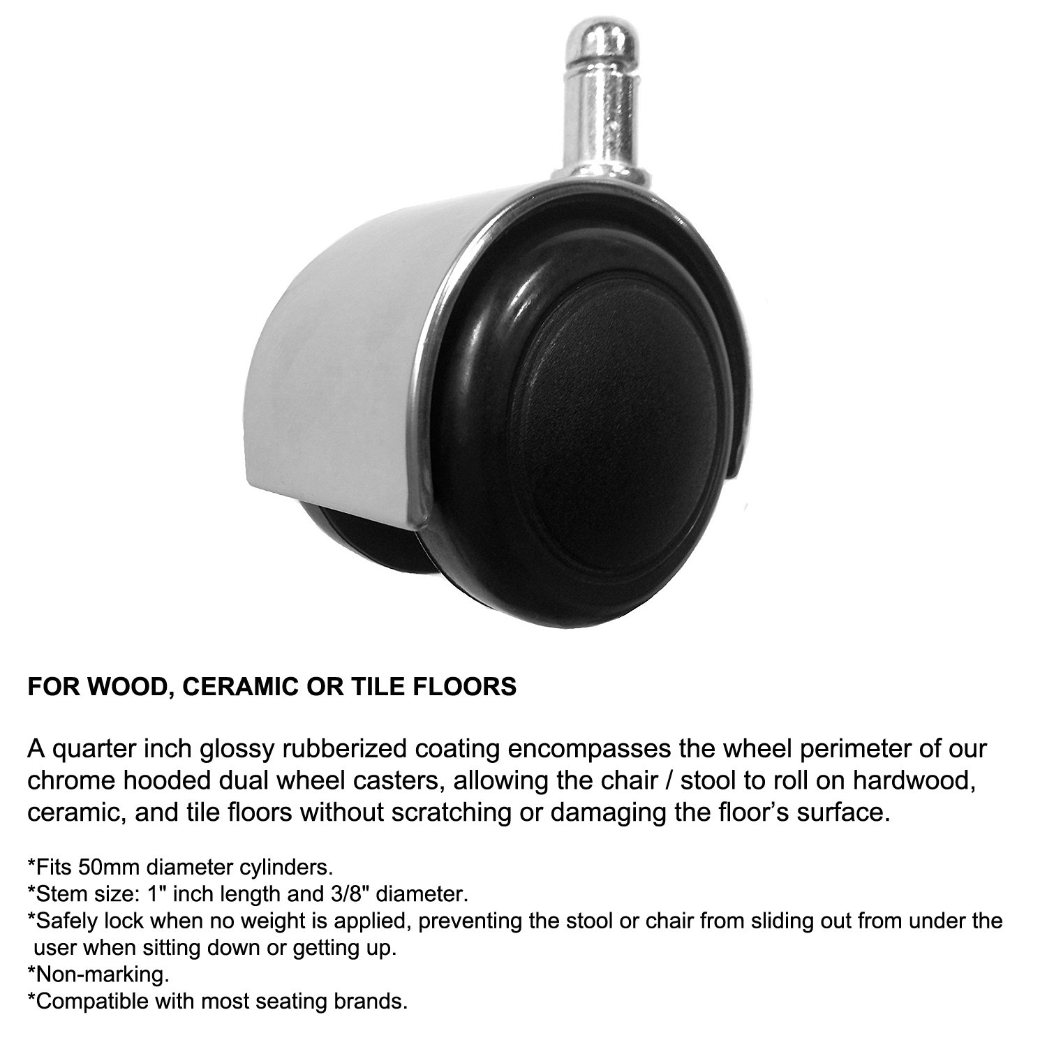 Adjustable Rolling Doctor's Stool with Back Support - 300lb Weight Capacity - Off-White Vinyl Upholstery for Clinics, Labs & Home Offices - Perfect for Hardwood & Tile Floors