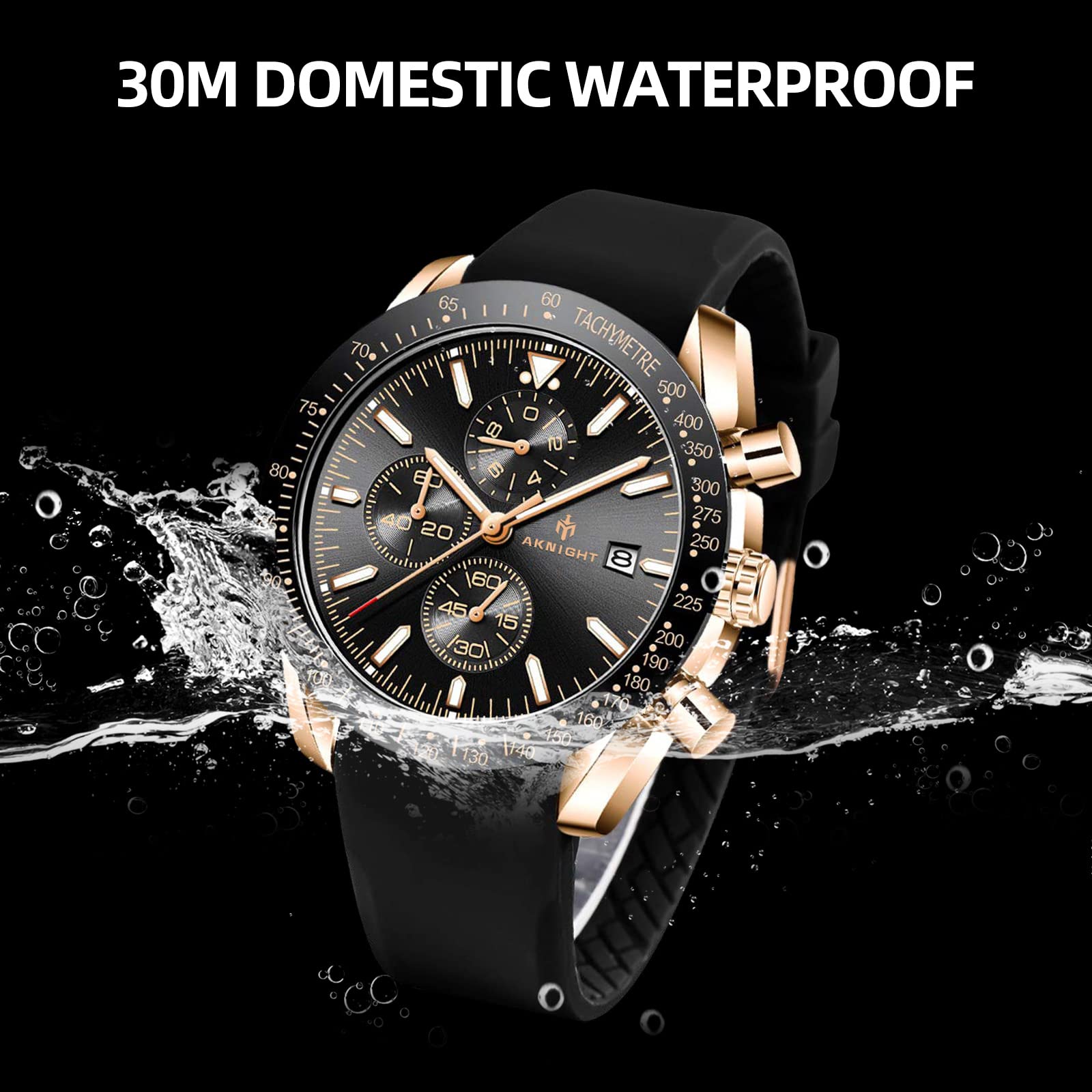 Waterproof Stainless Steel Analog Chronograph Quartz Watch for Men - Classic Business Dress Watch with Easy Read Dial | Perfect for Office, Formal Events & Everyday Wear