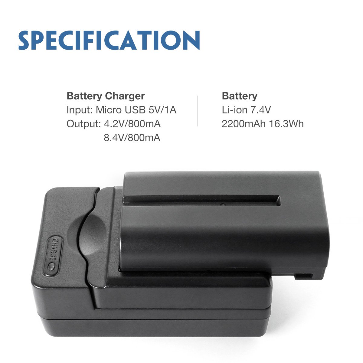 Moman NP-F550 Battery & Charger Kit for Sony Camera, Field Monitor, Photography Lights - Includes F550 Battery Plate - Perfect for Outdoor Shooting & Studio Lighting