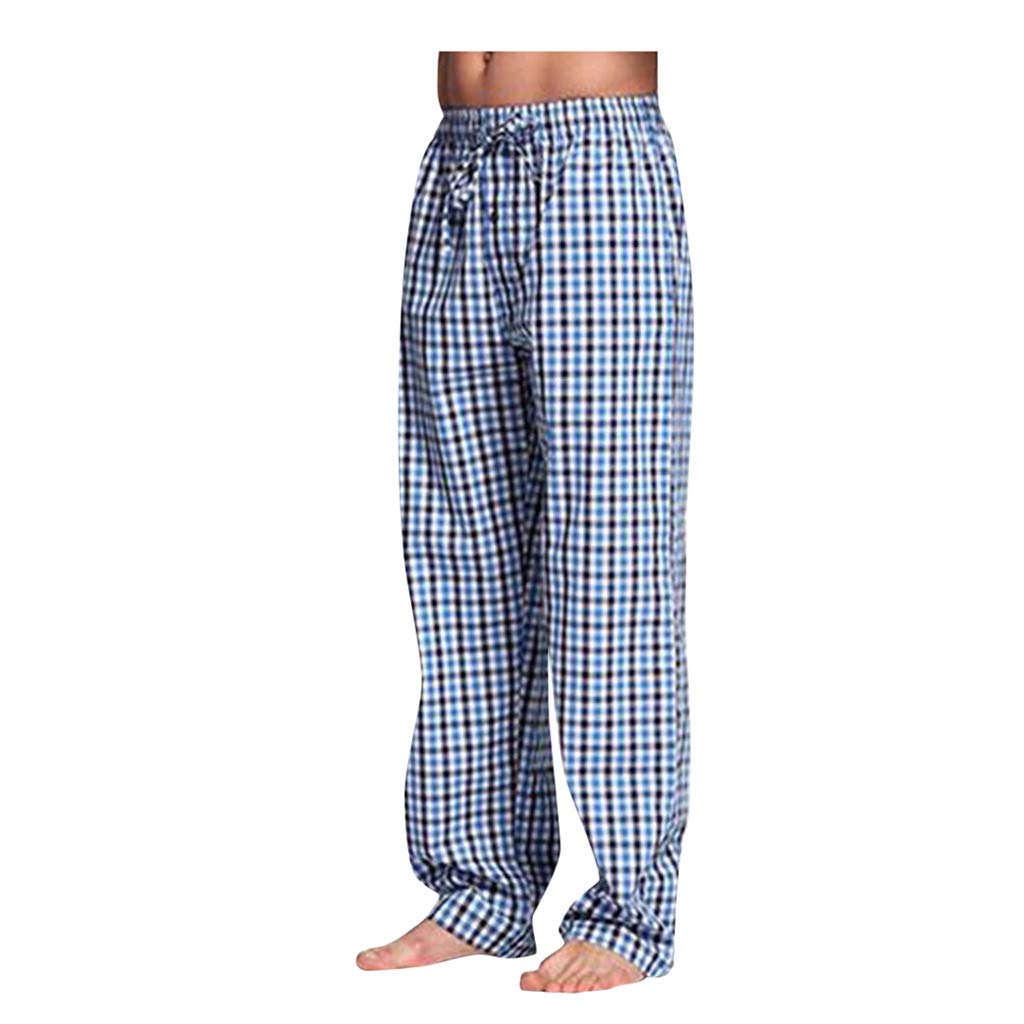 Men's Casual Plaid Lounge Pants with Pockets - Soft Lightweight Sleepwear Pajama Pants for Home, Travel & Relaxation - Comfortable Loose Fit Sport Pants