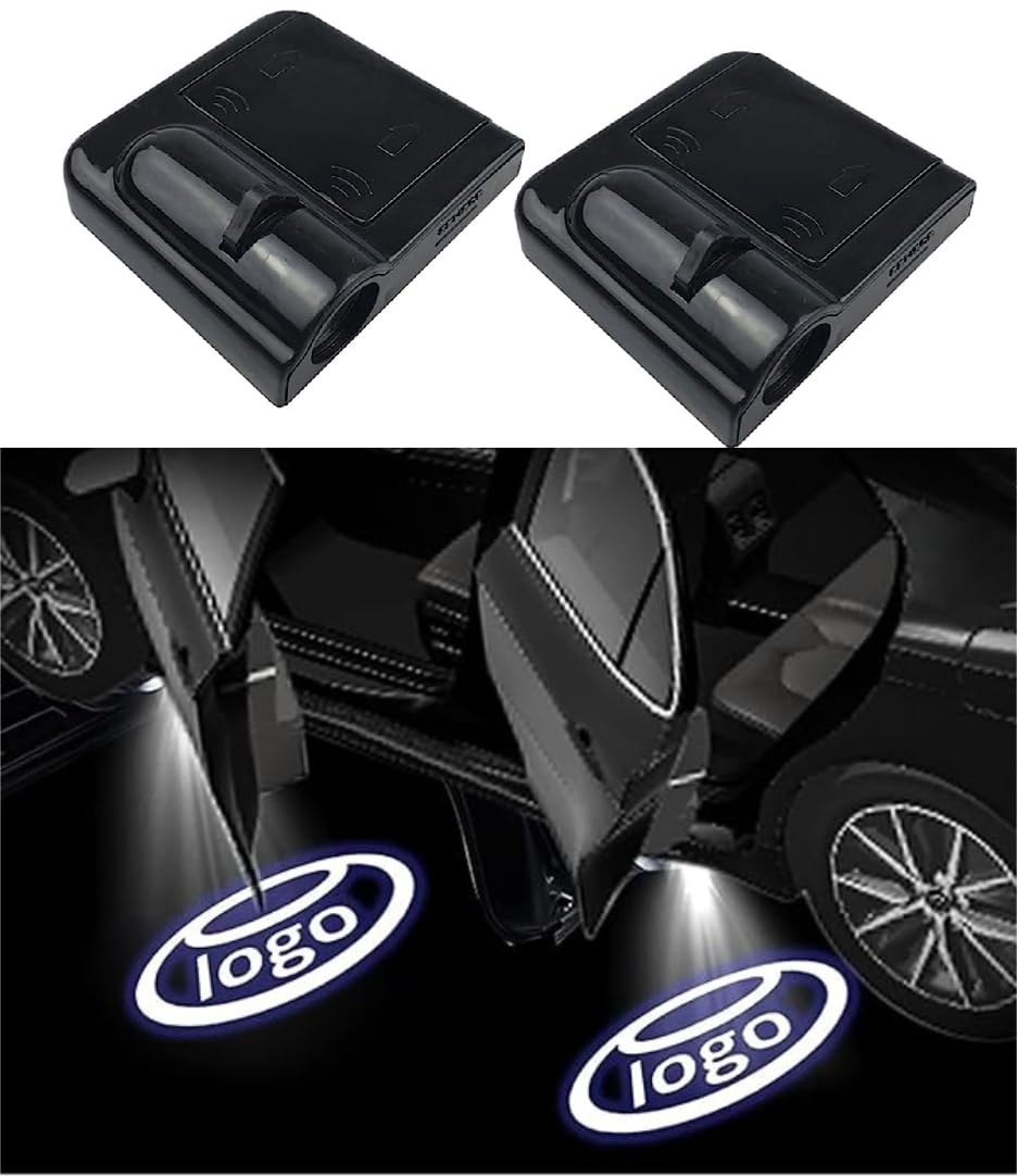 Custom Car Door Projector Lights with LED Logo - Universal Fit for All Cars - Black (4 Pack) - Perfect for Night Driving & Car Customization