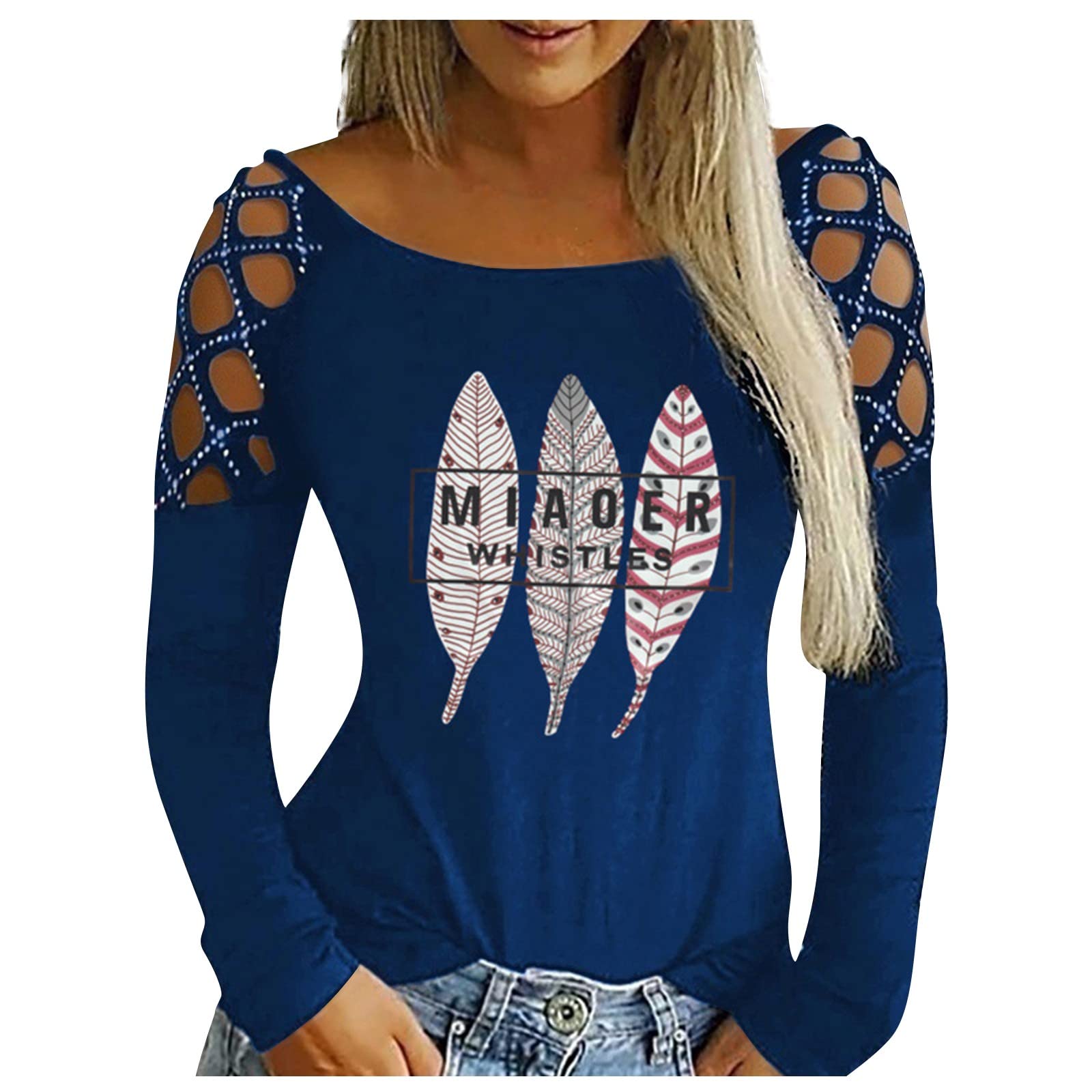 Oversized T-Shirts for Women - Casual Heart Print Long Sleeve Pullover Hoodie Sweatshirt Tops | Perfect for Loungewear, Street Style & Cozy Outfits