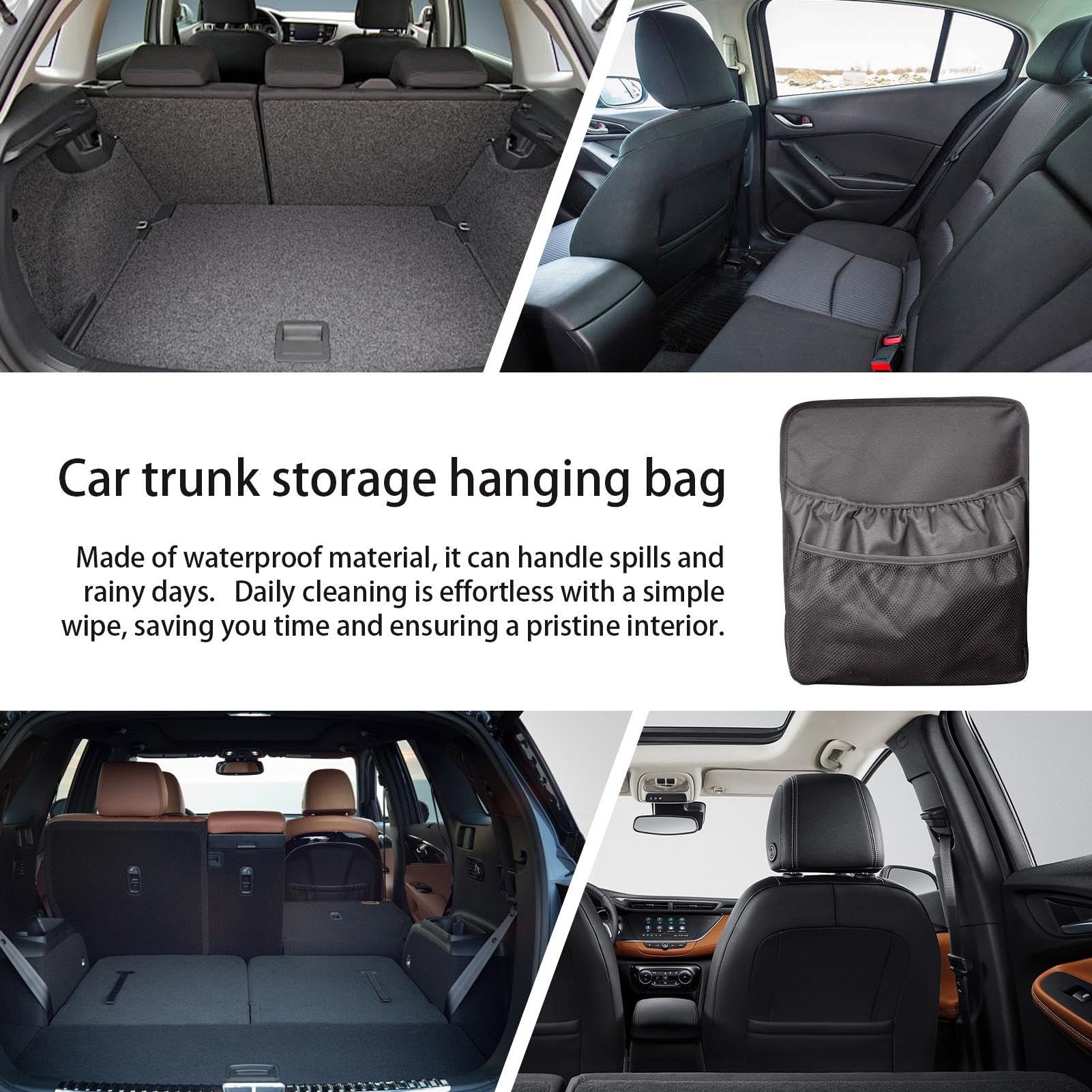 Waterproof Car Back Seat Organizer with Tissue Box Holder - Travel Storage Pouch for Phones, Sunglasses & Essentials | Perfect for Road Trips, Family Outings & Daily Commutes