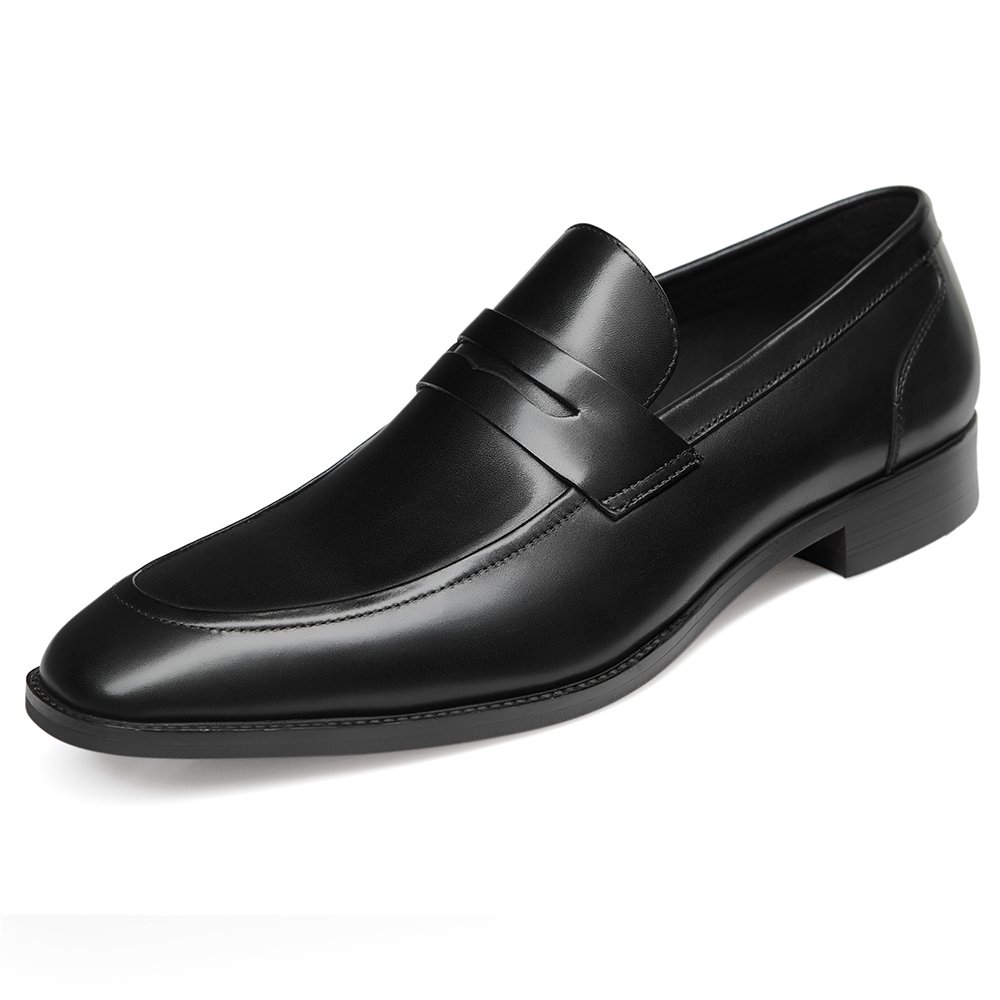 GIFENNSE Men's Slip-On Loafers - Genuine Leather Dress Shoes for Business & Formal Occasions - Comfortable Office Work & Wedding Shoes for Men