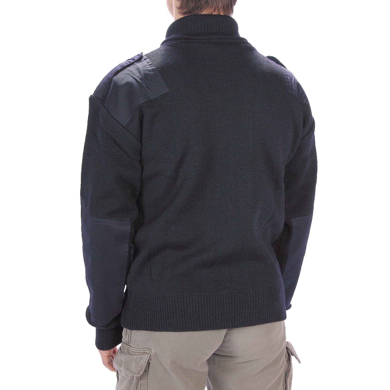 Men's Navy Blue Military Style Cardigan Sweater - Warm & Stylish for Outdoor, Casual Wear & Fall Fashion