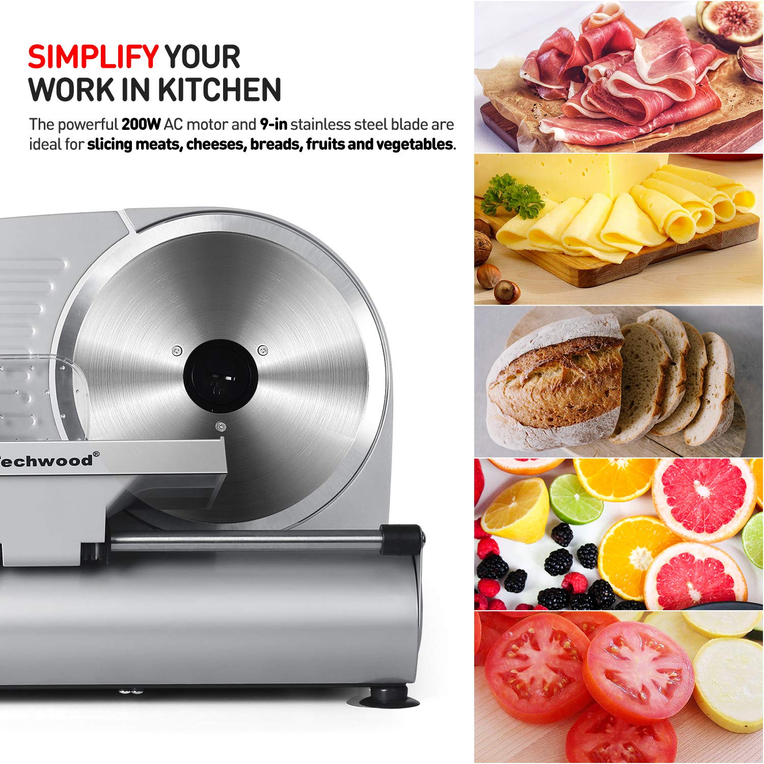 Techwood Electric Deli Meat Slicer - 9