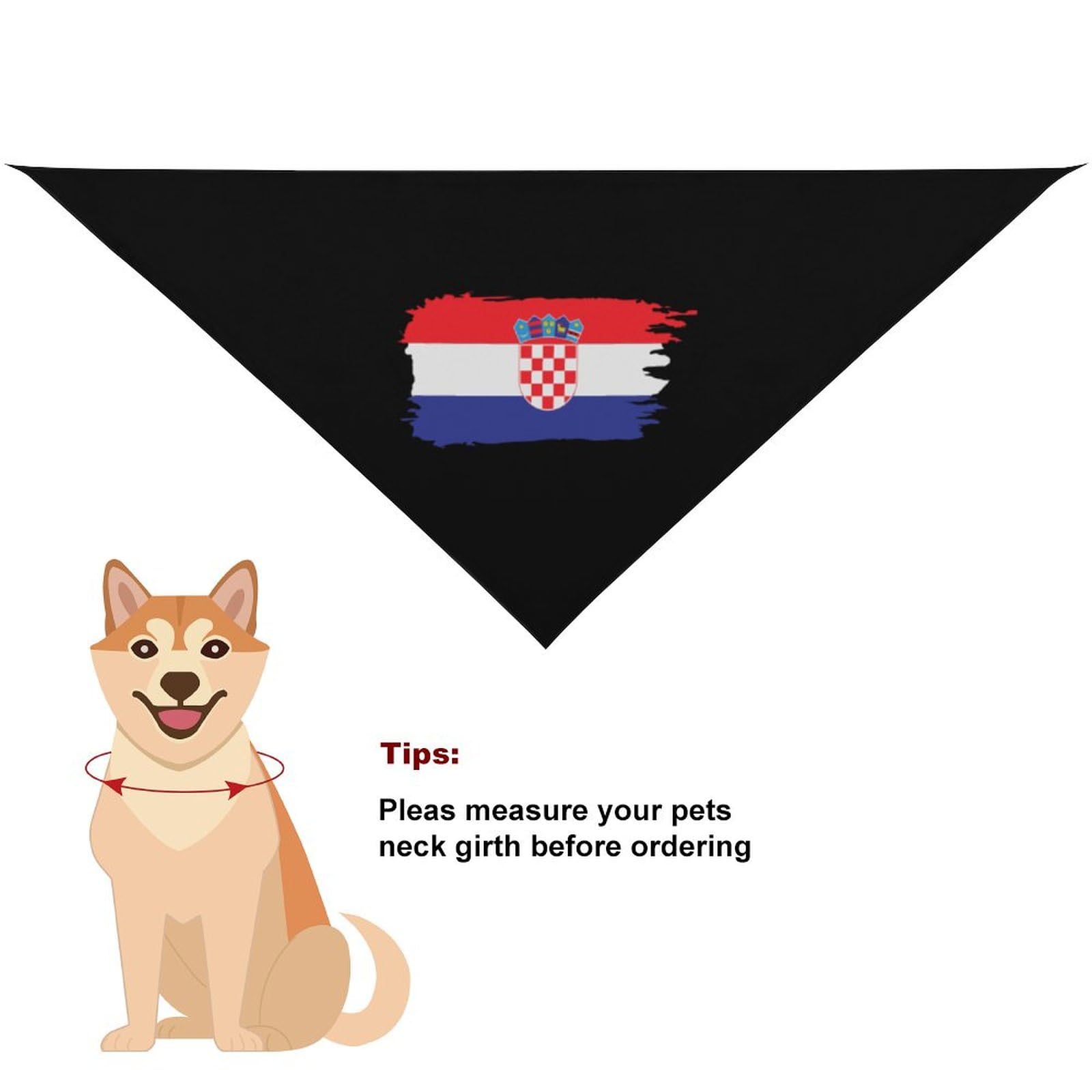**Cute Croatia Flag Dog Bandanas - Adjustable Pet Scarf & Bib for Small Medium Large Dogs - Perfect for Christmas, Thanksgiving, Halloween & National Day Celebrations - Ideal for Parties, Travel & Outdoor Adventures**