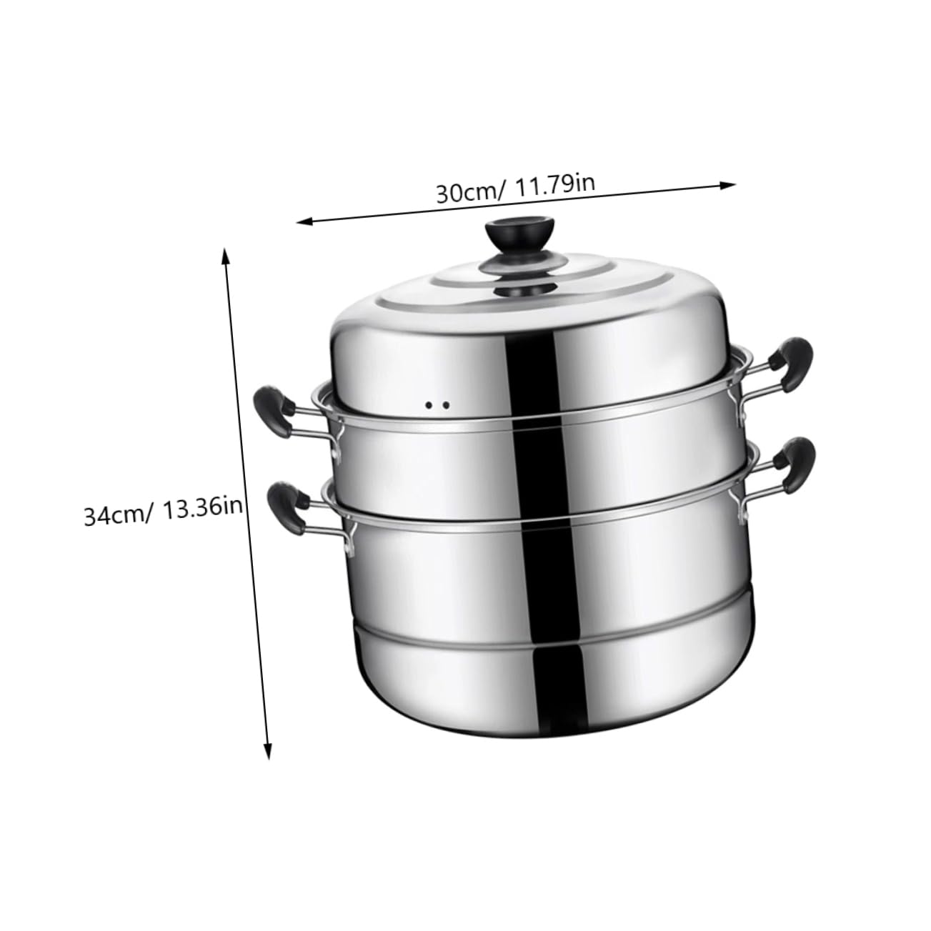 DOITOOL 3-Layer Stainless Steel Steamer Pot - Stackable Steaming Pot for Soup, Vegetables & Seafood | Durable Home Cookware for Healthy Cooking & Meal Prep